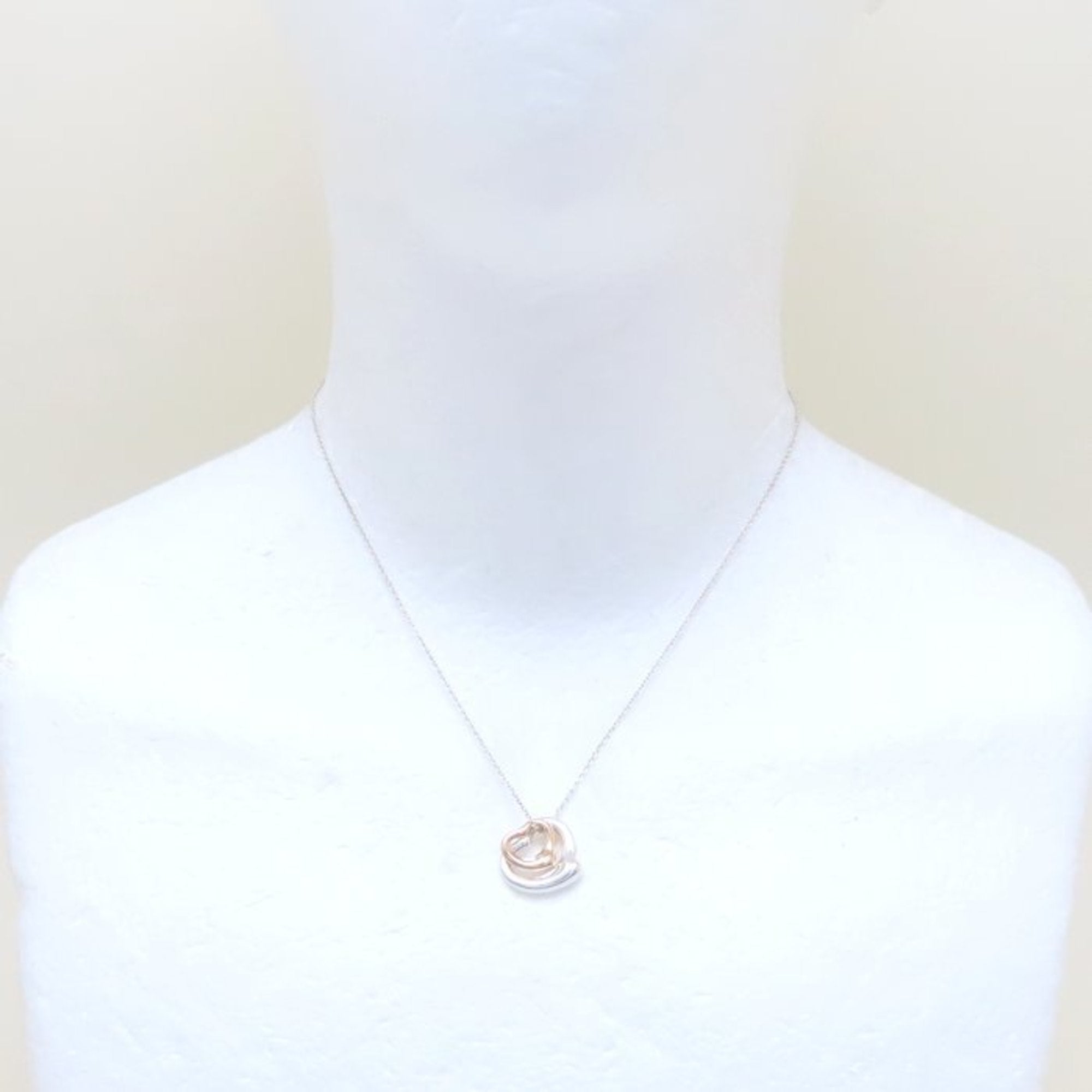 Elsa Peretti Pendant Necklace Sterling Silver with 18K Rose Gold 14.3mm