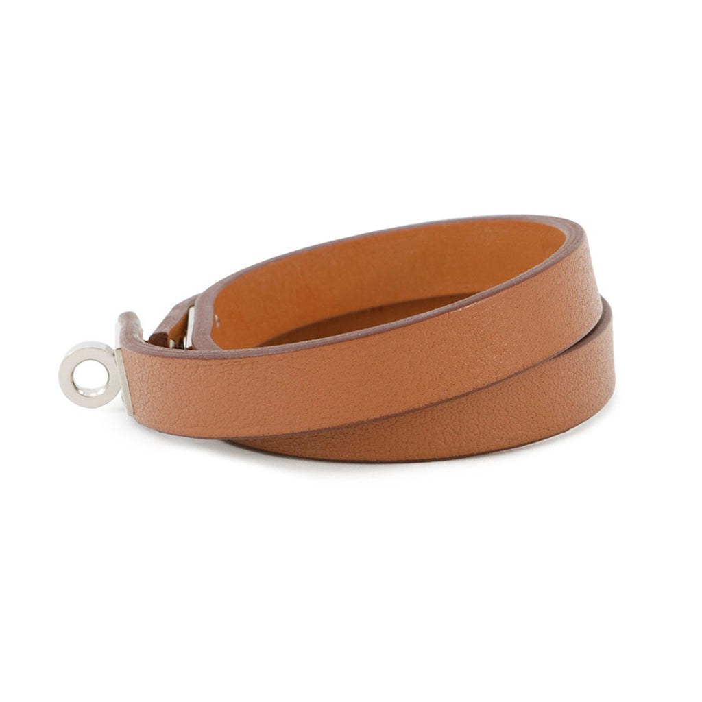 Kelly Double Tour Bracelet Swift Leather Gold