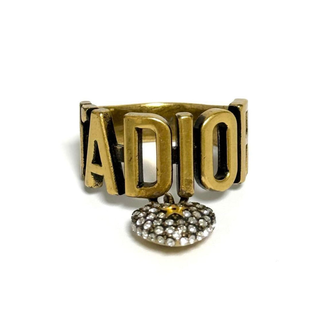Antique Ring Metal and Rhinestone