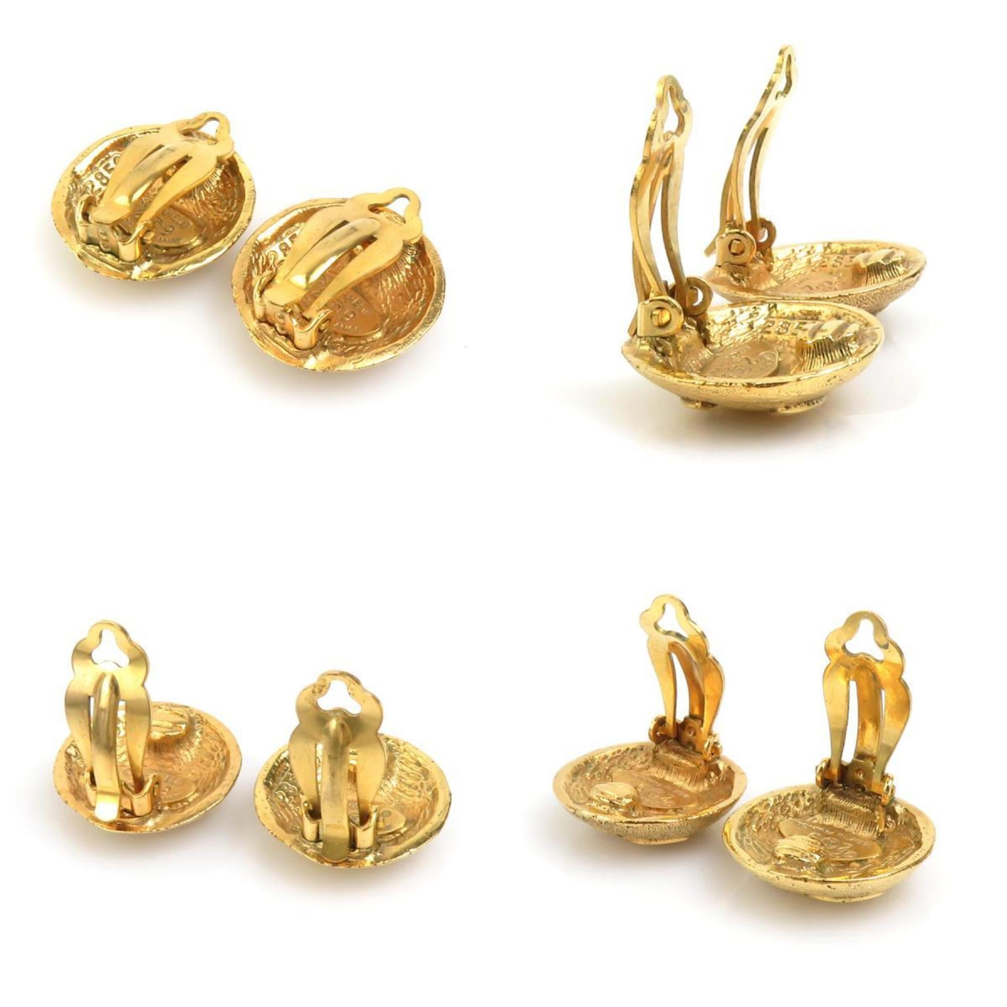 CC Logo Clip-On Earrings Gold-Tone Metal Gold-Tone Metal