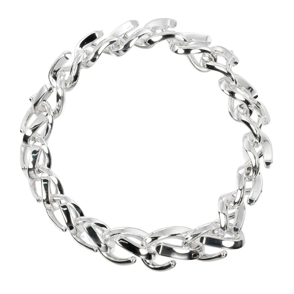 Forged Link Bracelet Sterling Silver Medium