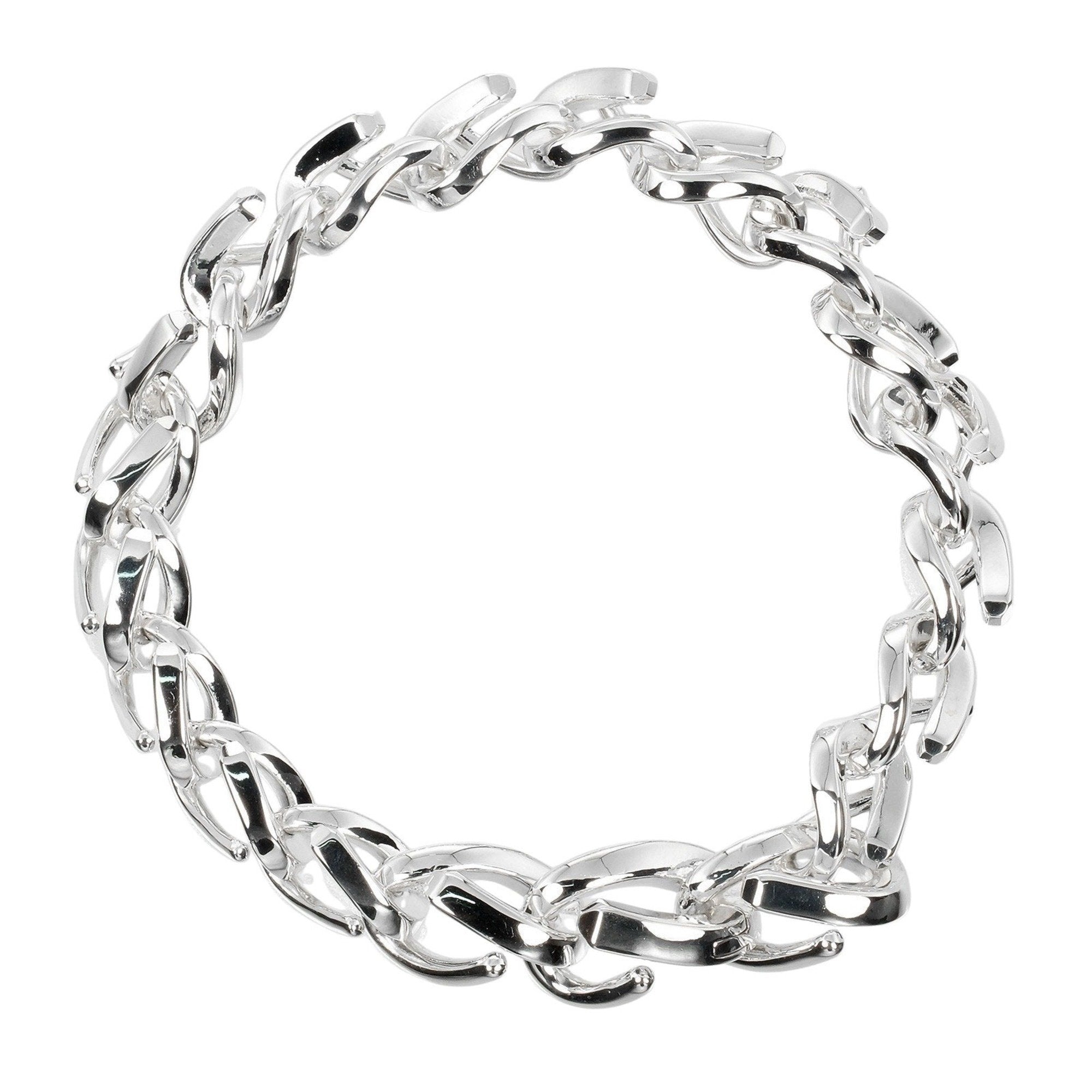 Forged Link Bracelet Sterling Silver Medium