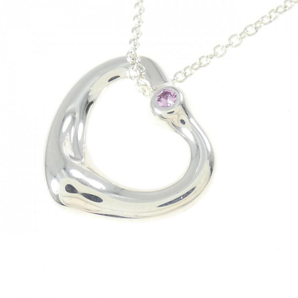 Open Heart Pendant Necklace Sterling Silver 14.8mm