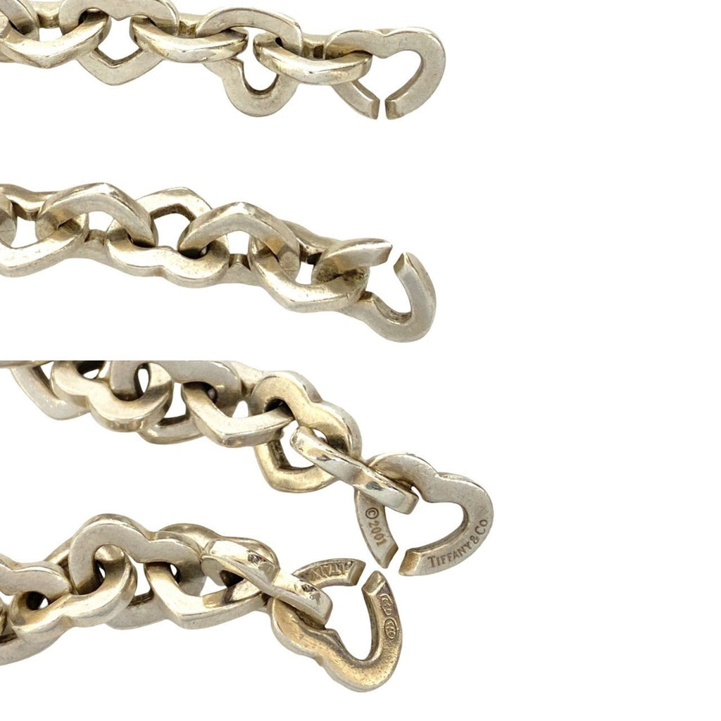 Heart Link Bangle Sterling Silver and 18K Yellow Gold Bracelet