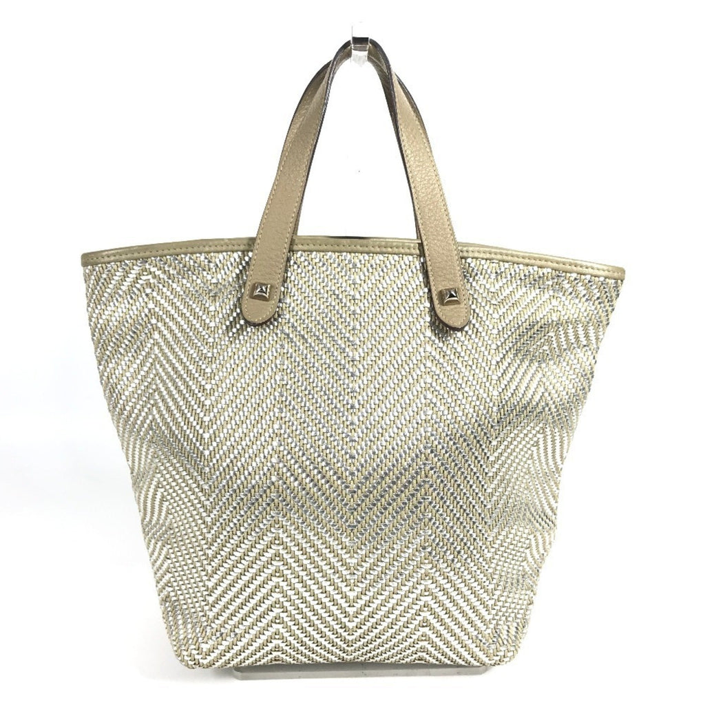 Chennai Tote Woven Leather and Canvas MM