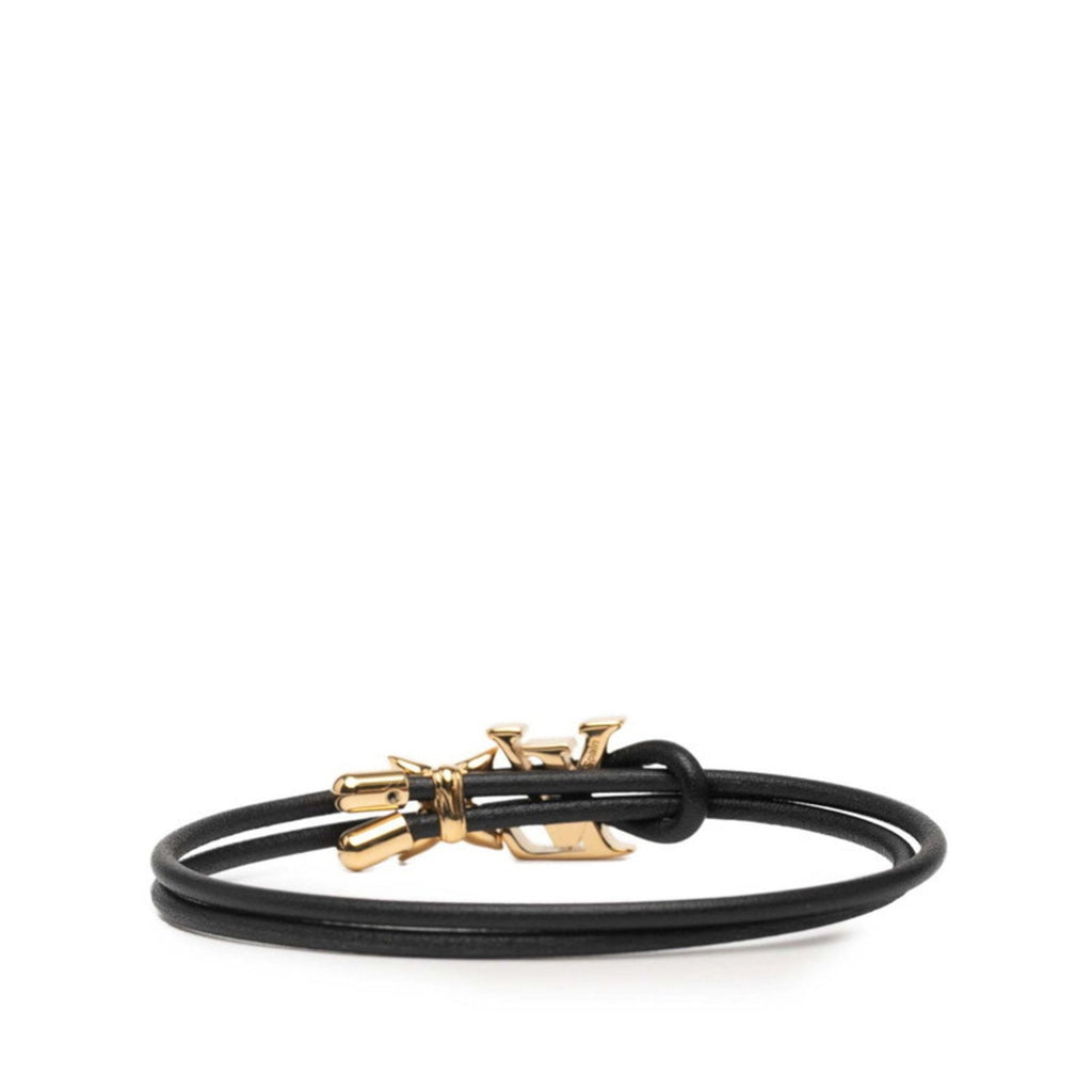Charm Bracelet Leather Black and Gold