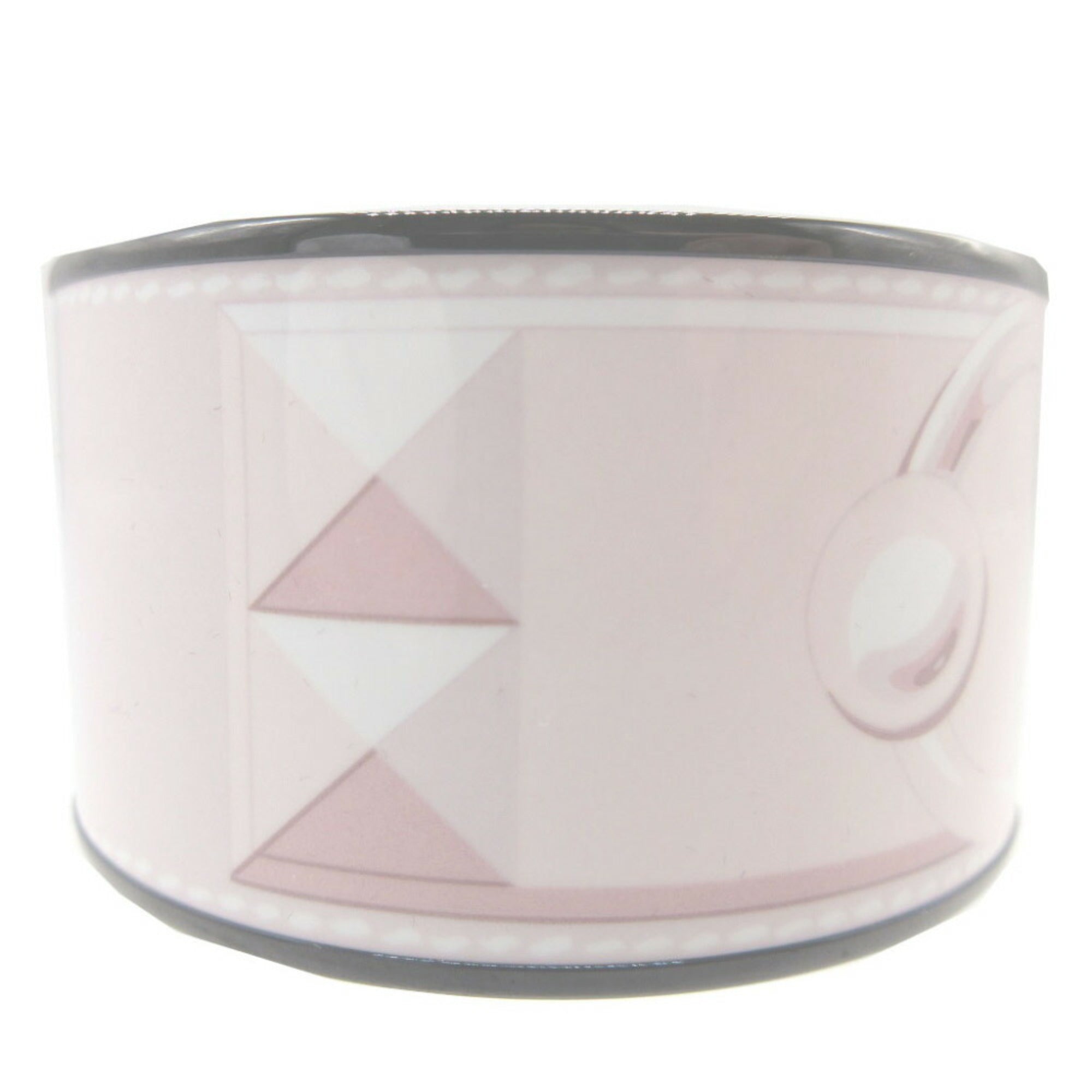 Enamel Bangle Metal Black and Pink Bracelet