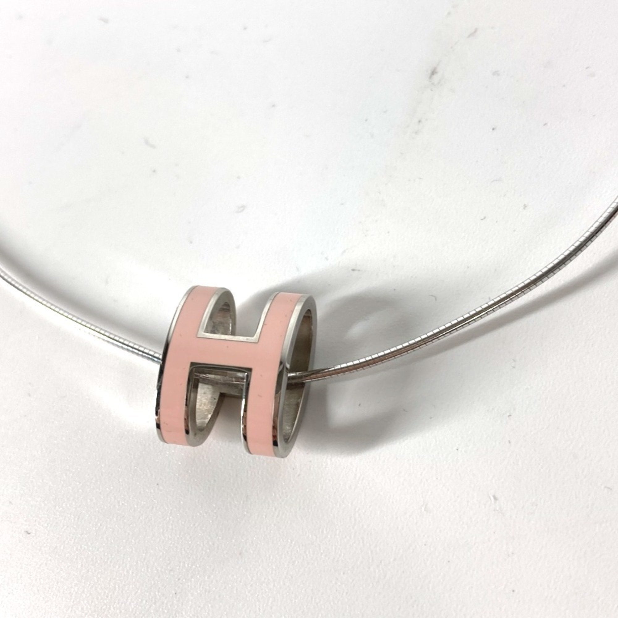 Pop H Pendant Necklace Silver-Tone Metal