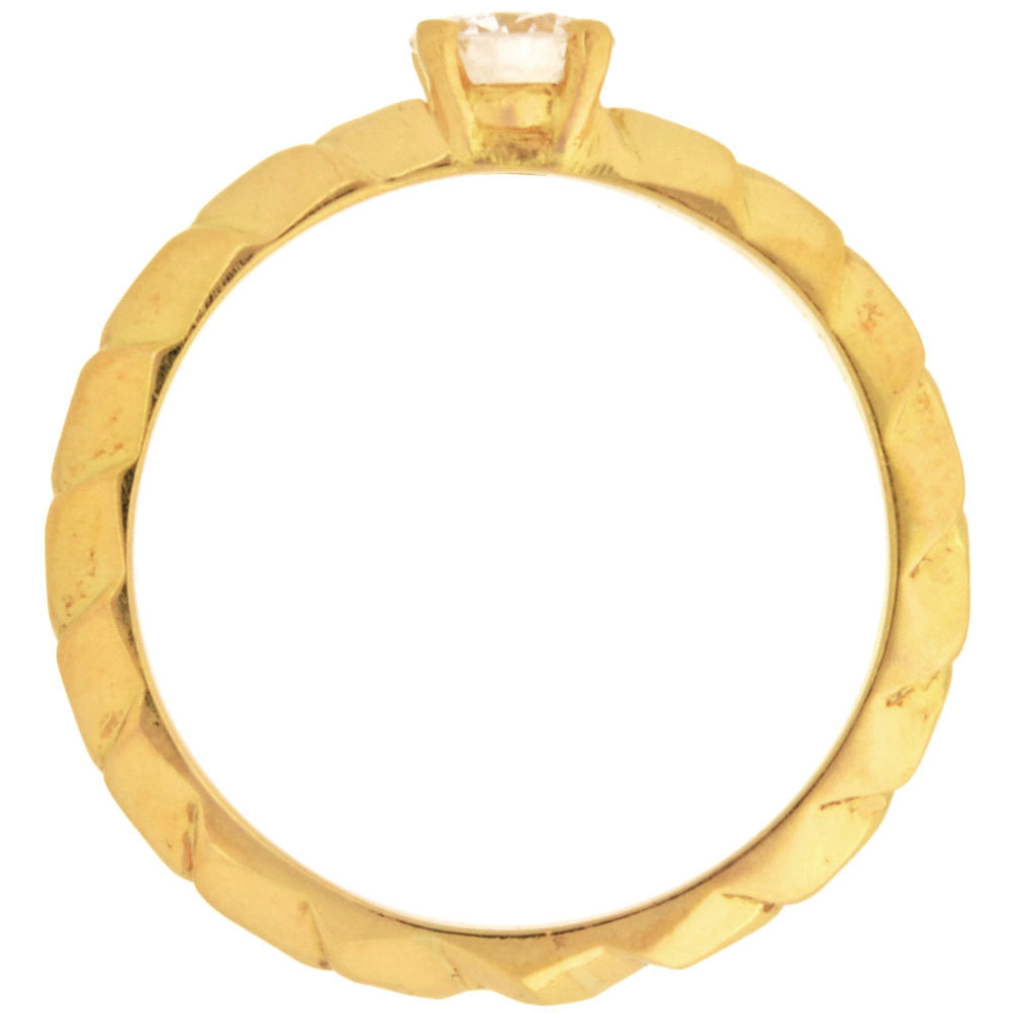 Torsade Ring 18K Yellow Gold with Diamond