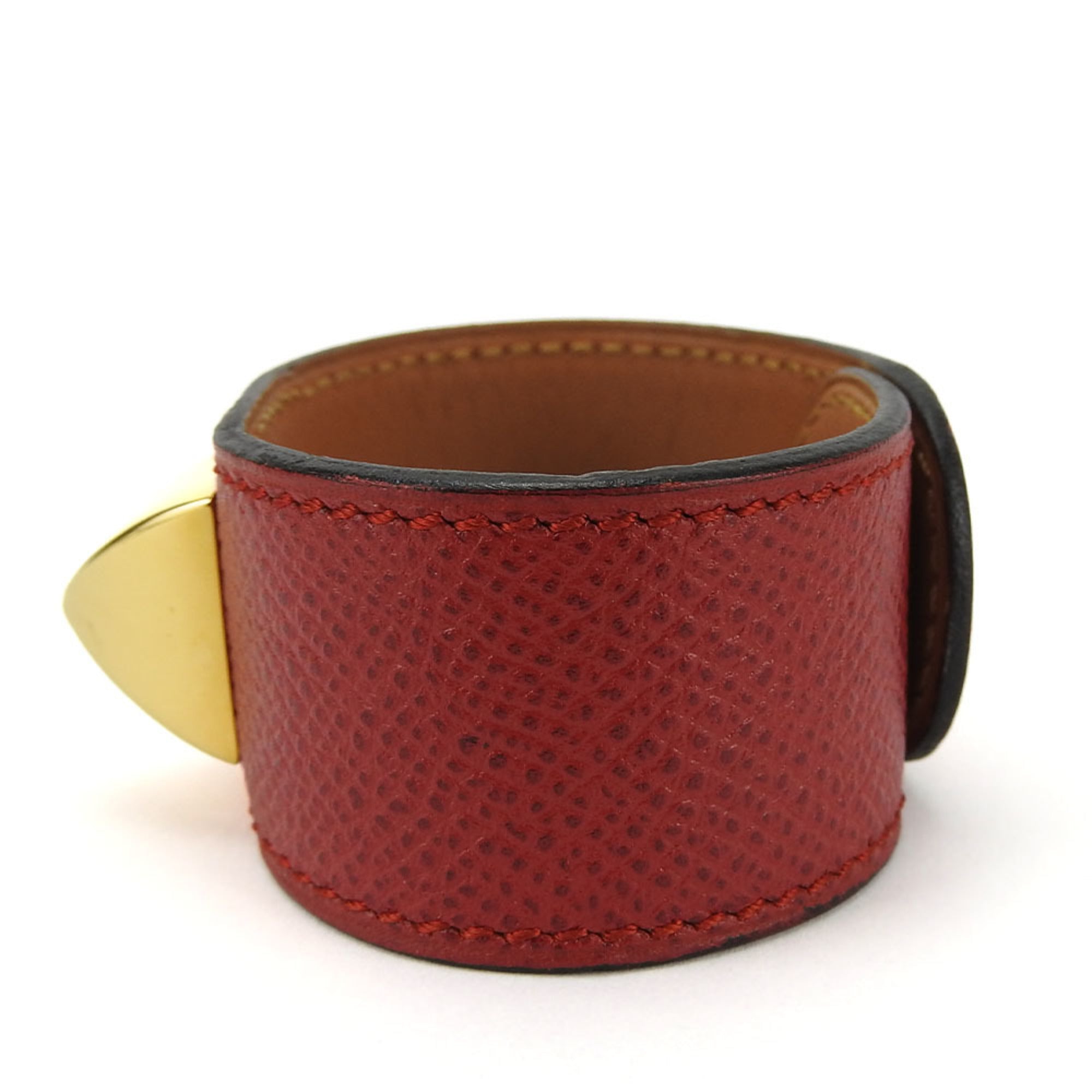Medor Bracelet Epsom Leather and Metal Red