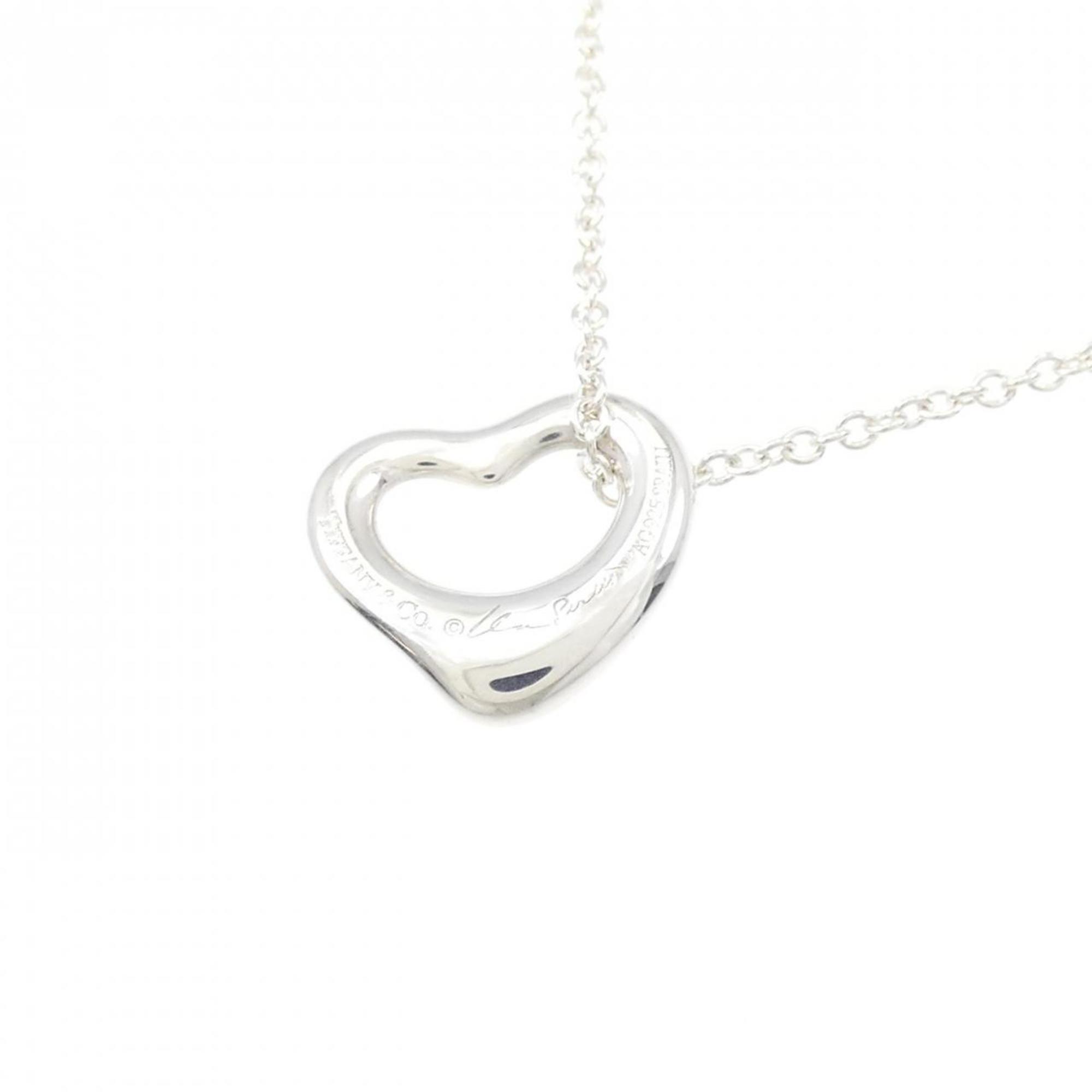 Open Heart Pendant Necklace Sterling Silver 11.1mm
