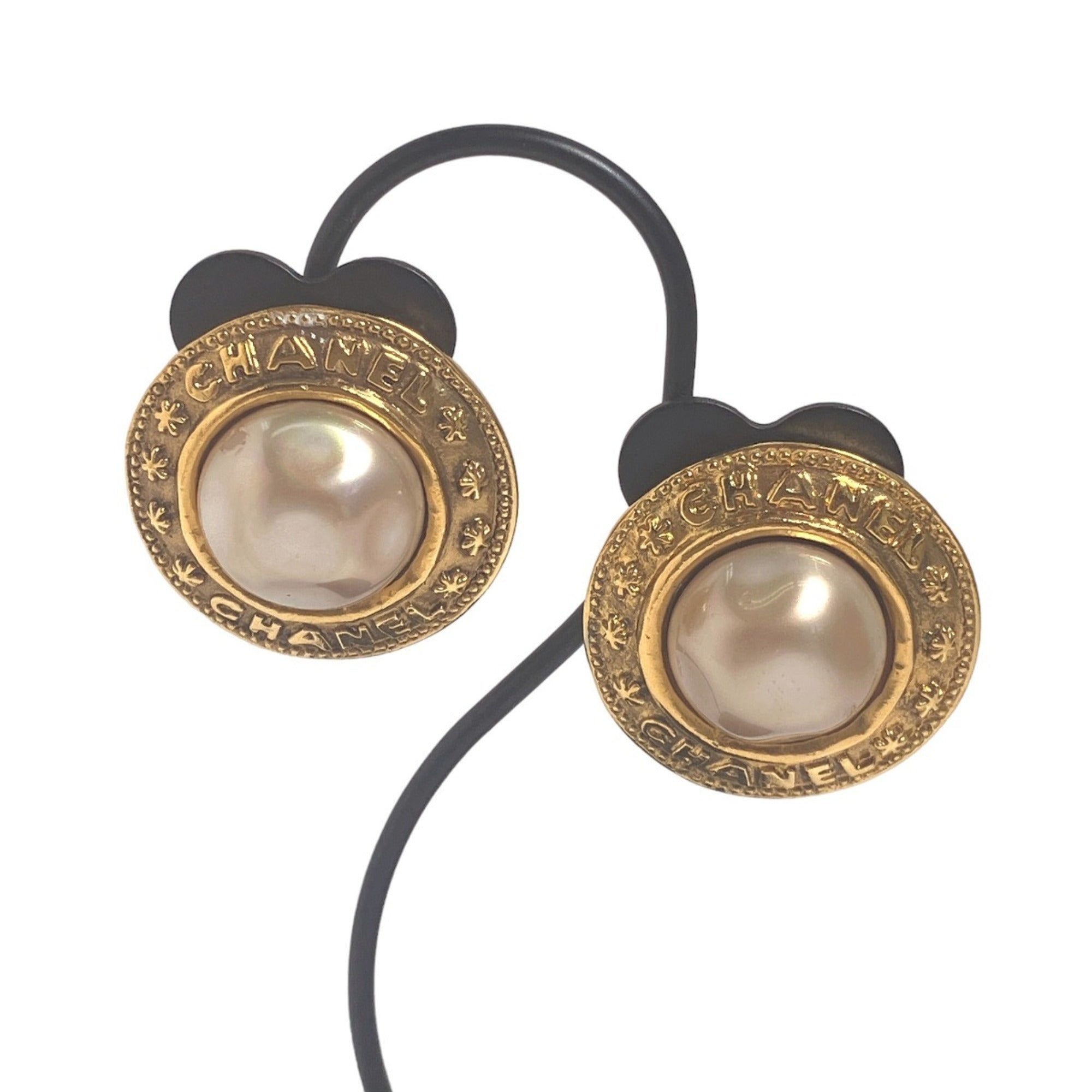 Earrings Pearl Gold-Tone Metal