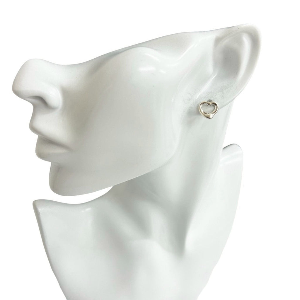 Open Heart Earrings Sterling Silver 10mm Sterling Silver