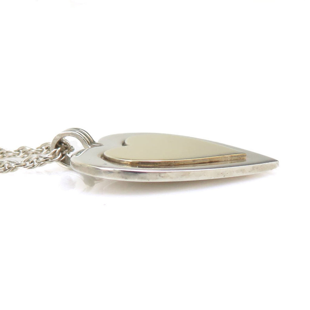 Double Heart Pendant Necklace Sterling Silver
