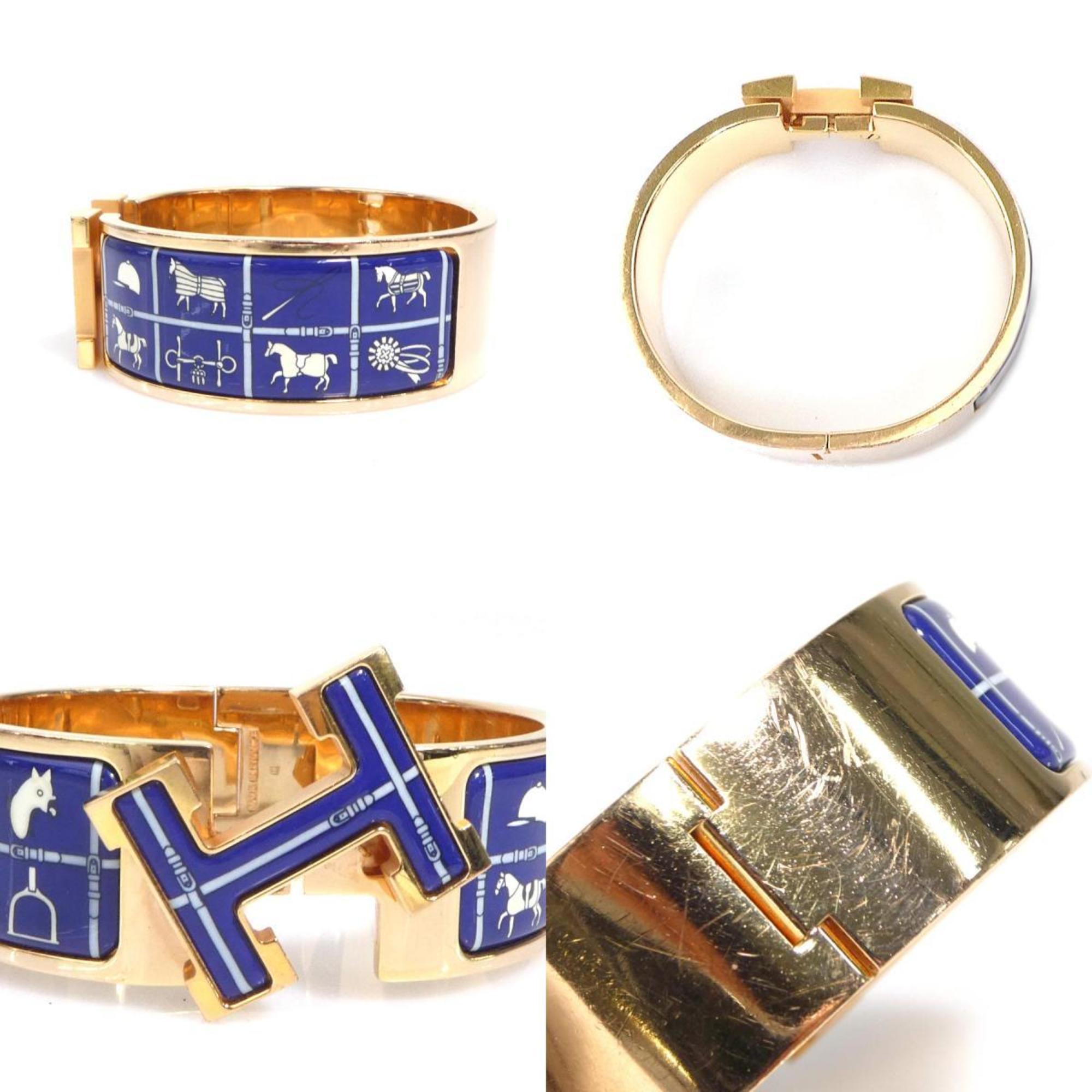 Click-Clack Bracelet Enamel and Metal Blue Gold Off-White
