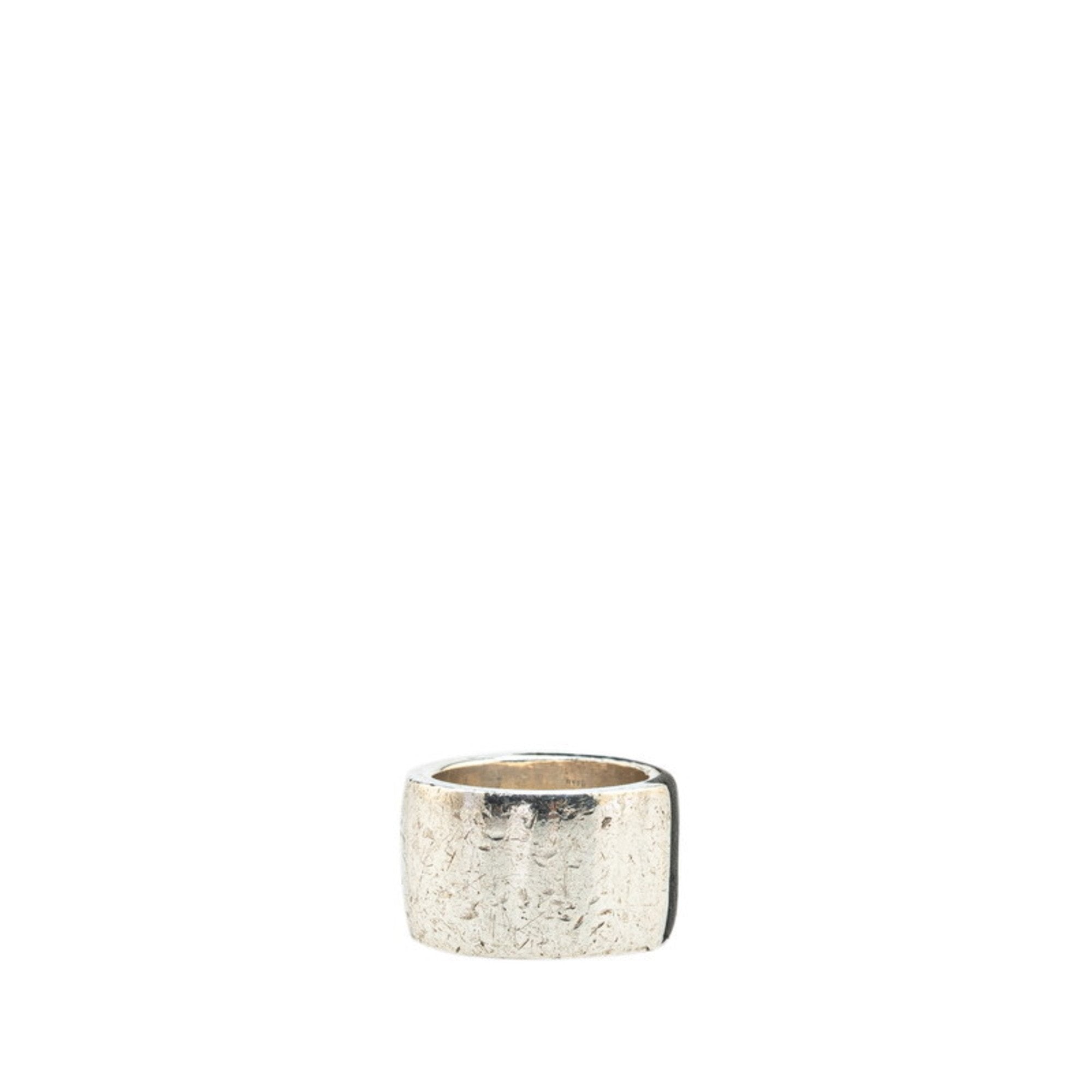 Band Ring Rubber and Sterling Silver