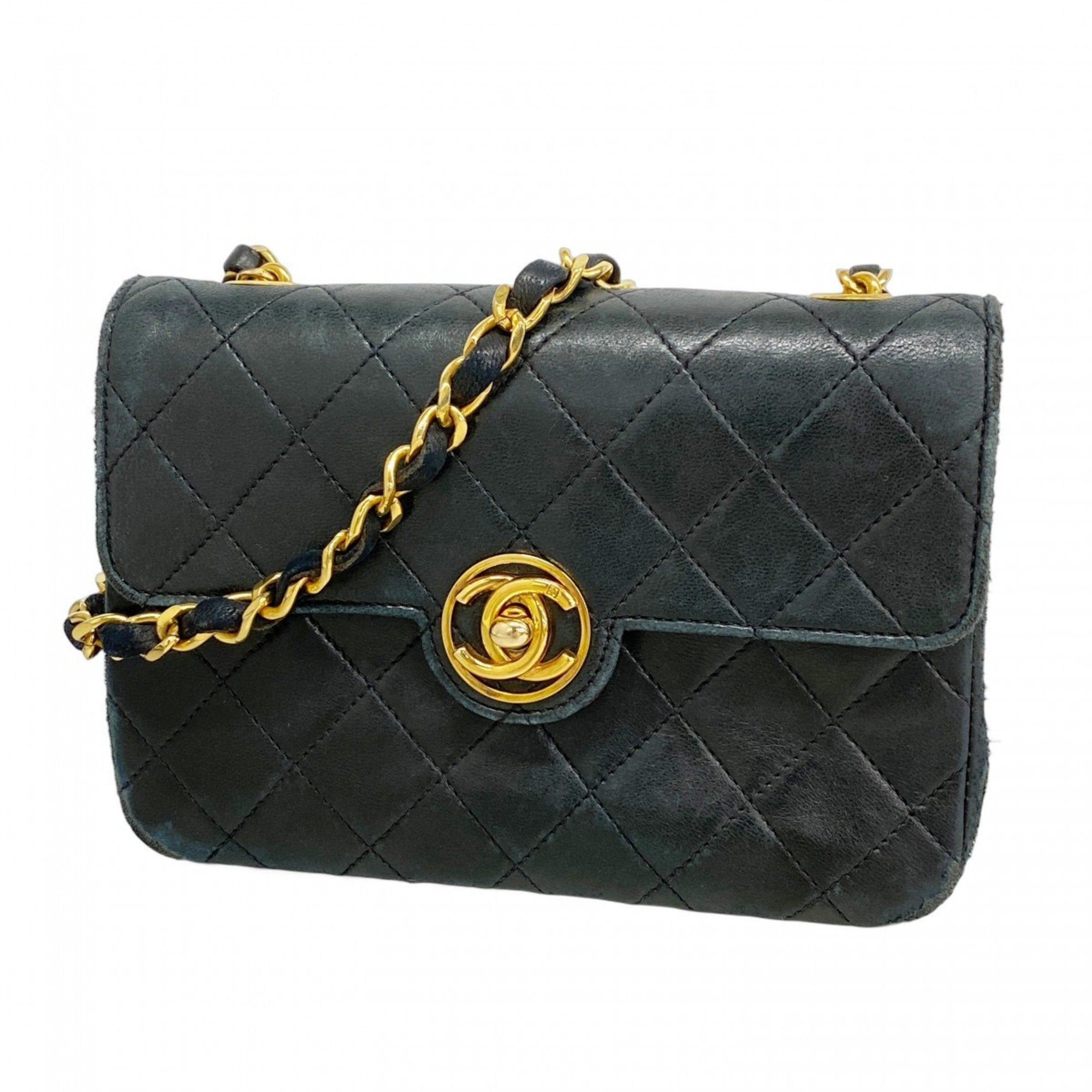 Vintage CC Chain Flap Bag Quilted Lambskin Mini