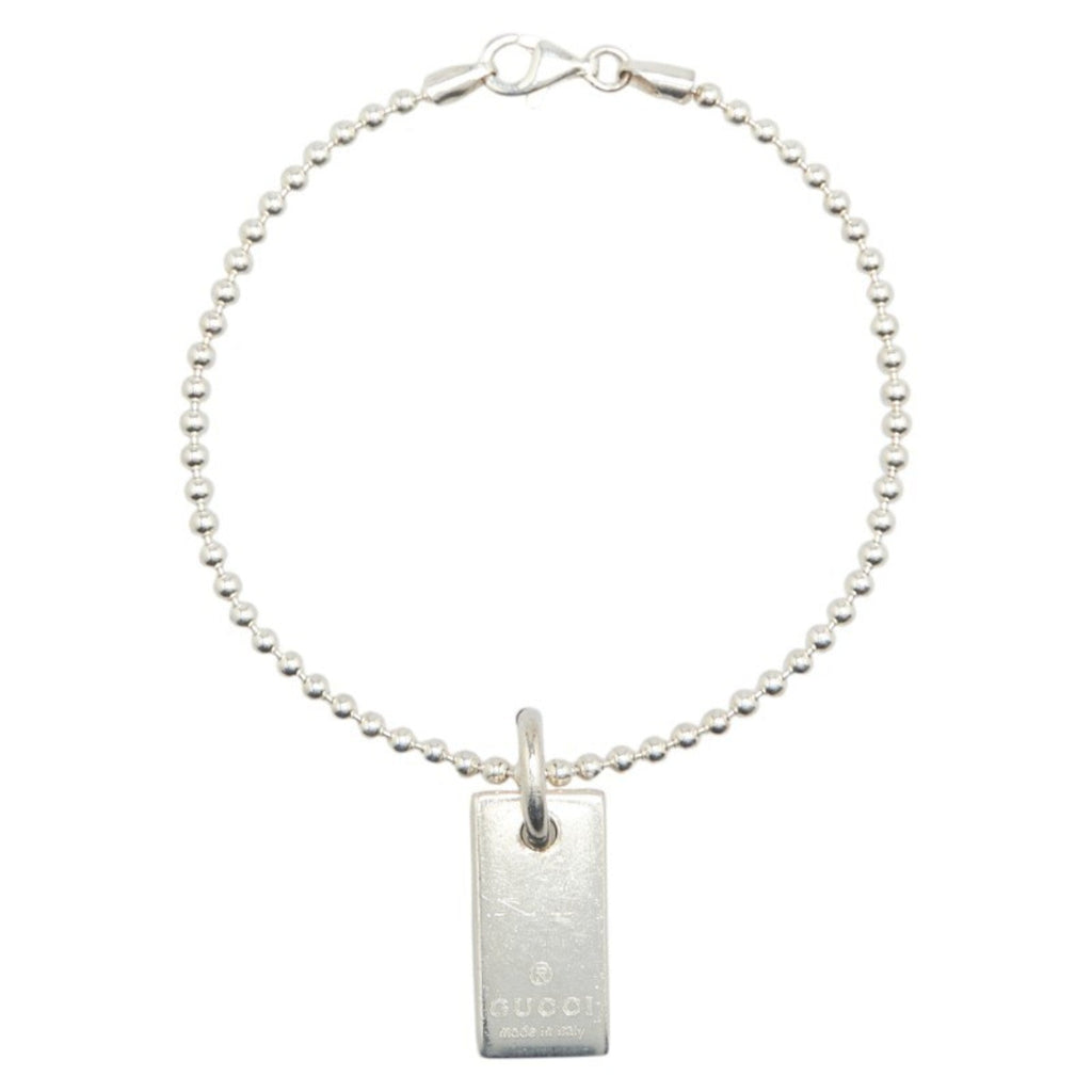 Ball Chain Plate Bracelet Sterling Silver