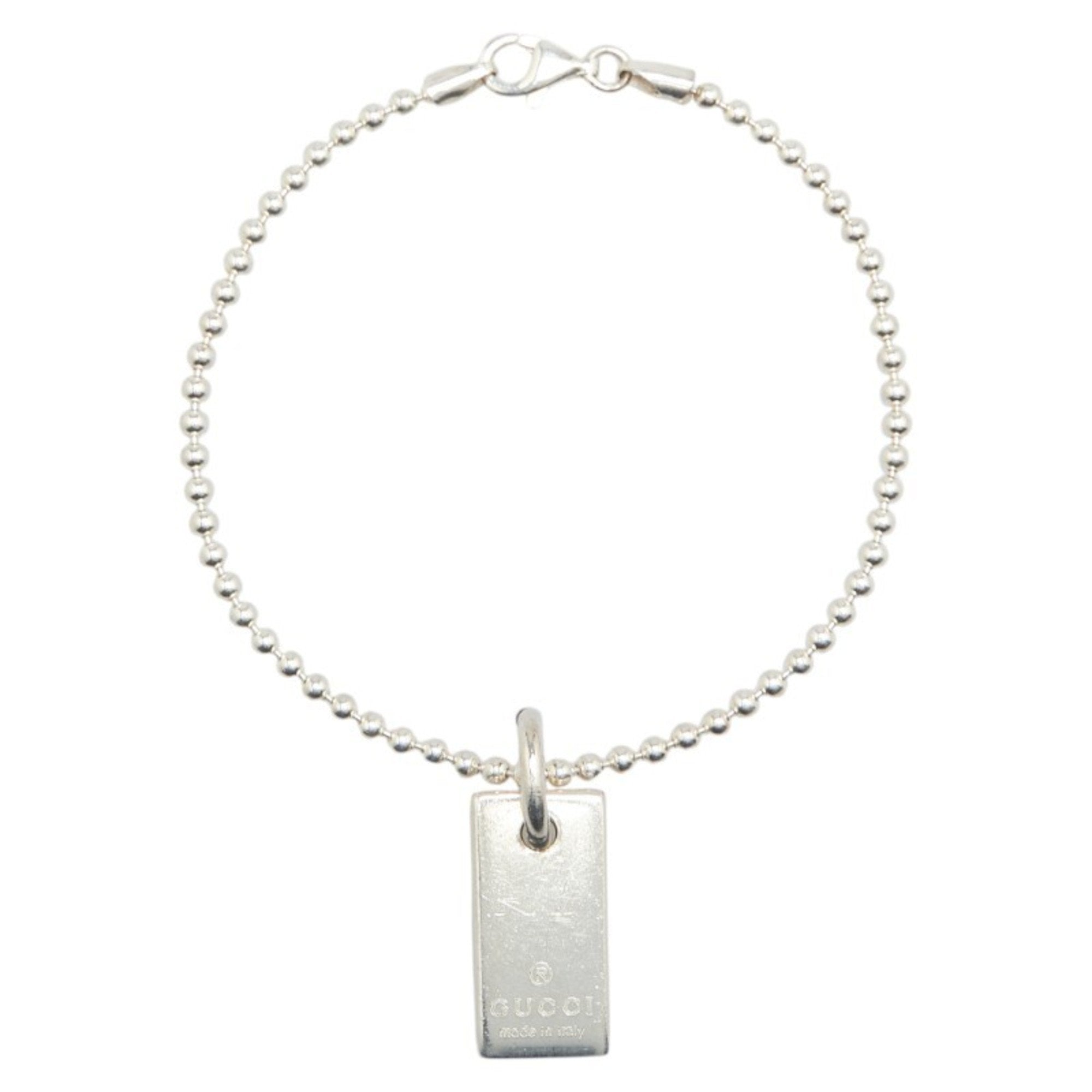 Ball Chain Plate Bracelet Sterling Silver