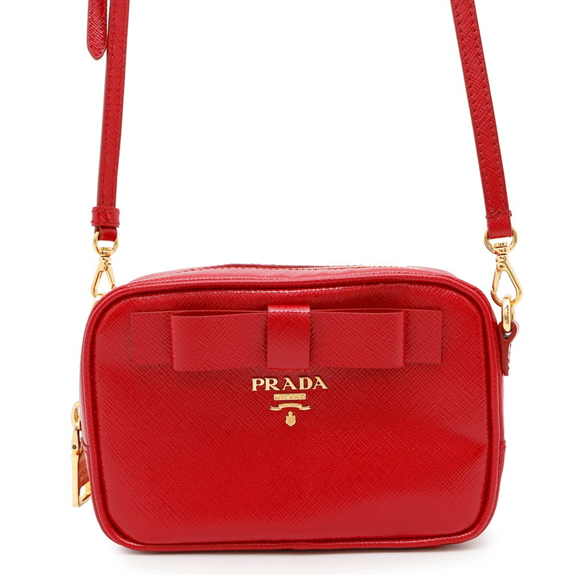 Camera Shoulder Bag Saffiano Leather Small