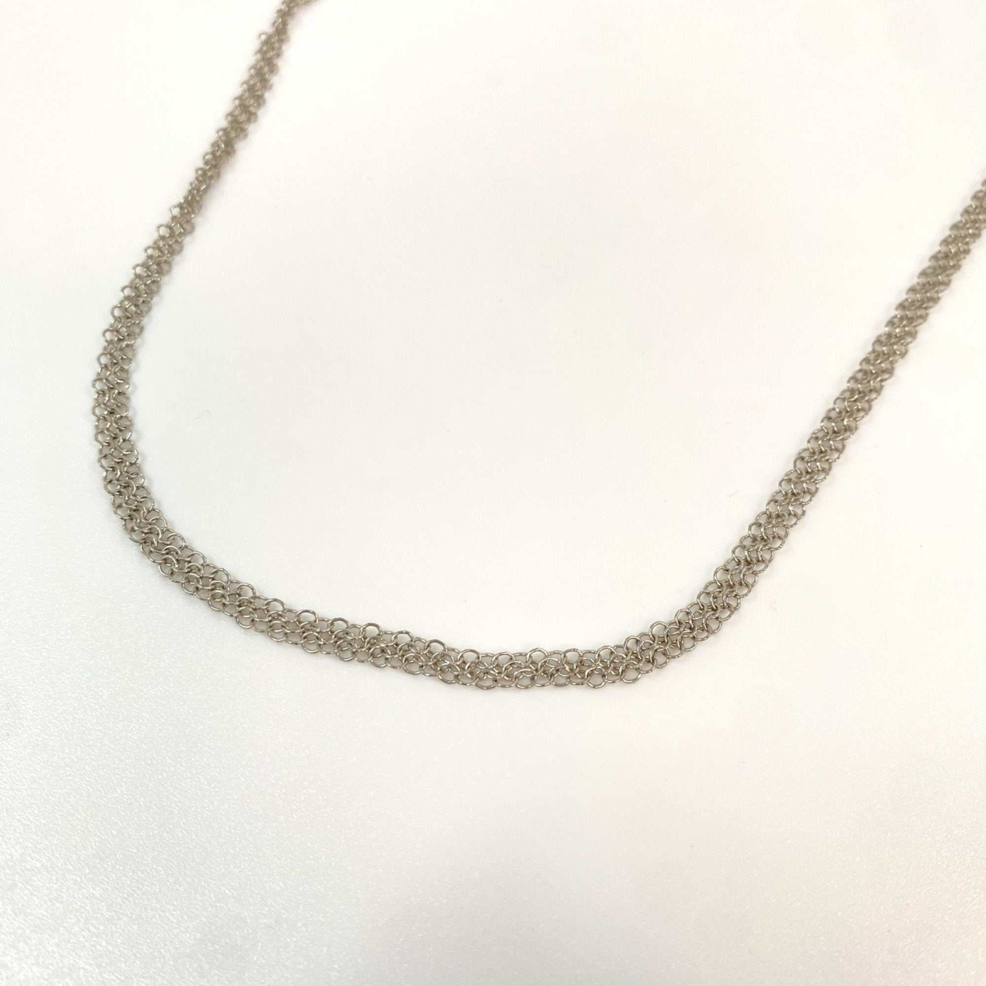 Mesh Pendant Necklace Sterling Silver