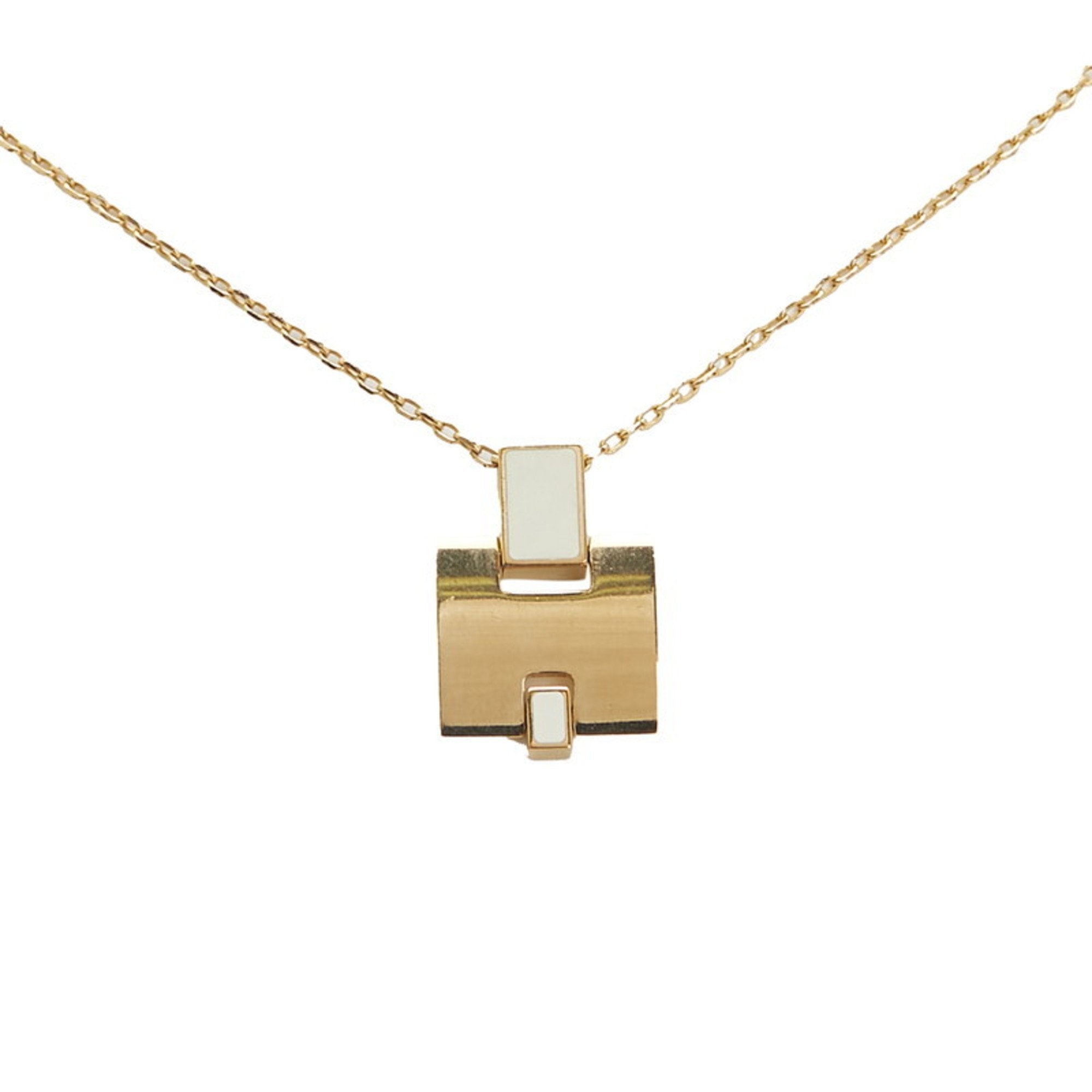 Eileen Pendant Necklace Gold White Plated