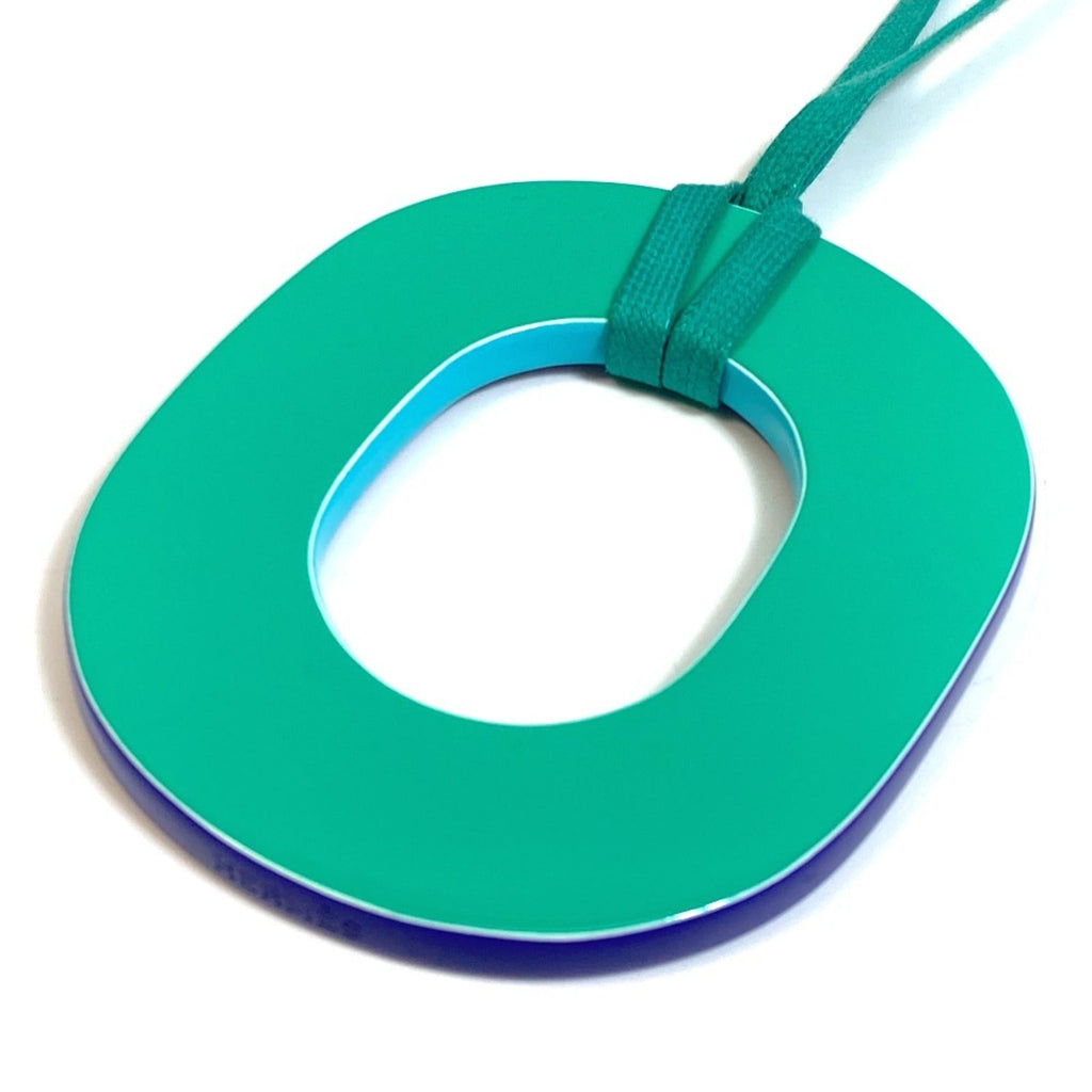 Pendant Necklace Lacquer Blue Green and Purple