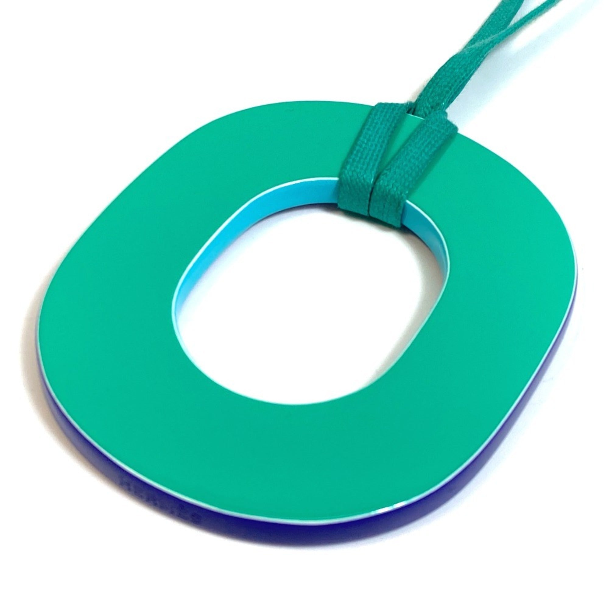 Pendant Necklace Lacquer Blue Green and Purple