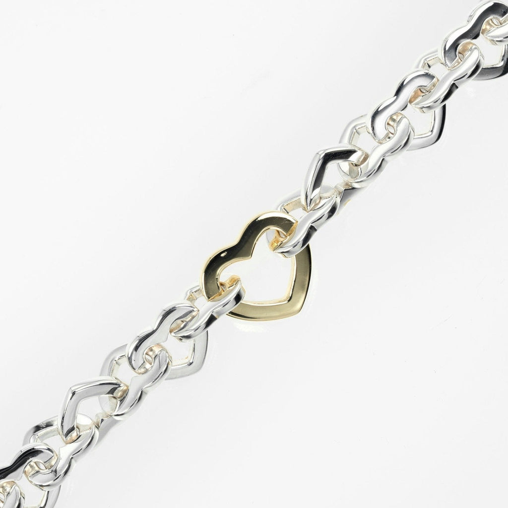 Link Bracelet Sterling Silver and 18K Yellow Gold