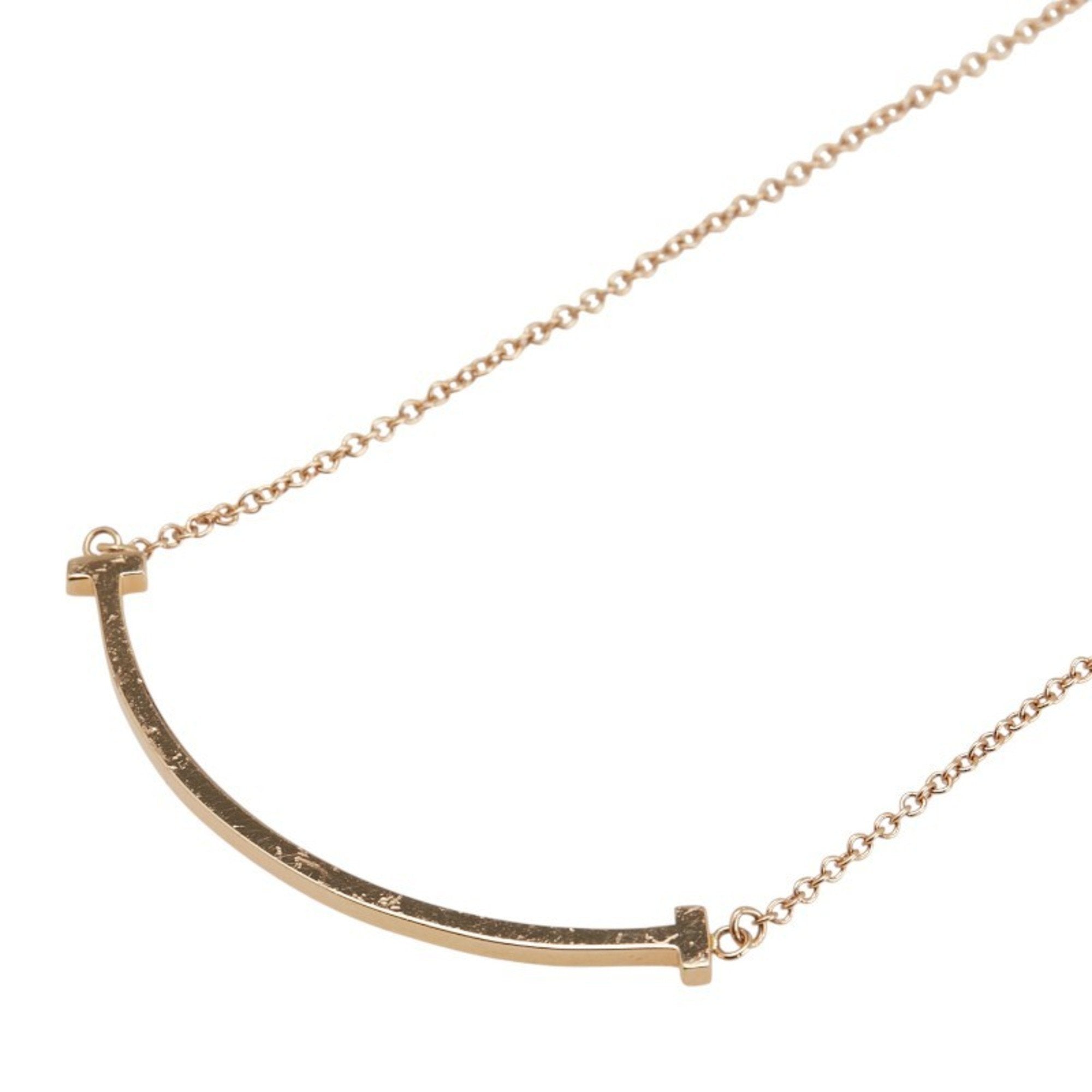 T Smile Pendant Necklace 18K Rose Gold