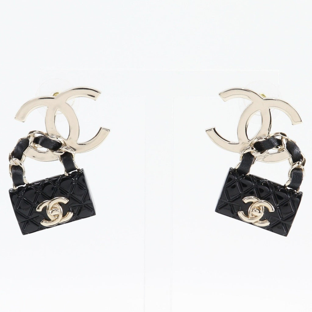 CC Logo Earrings Silver-Tone Metal