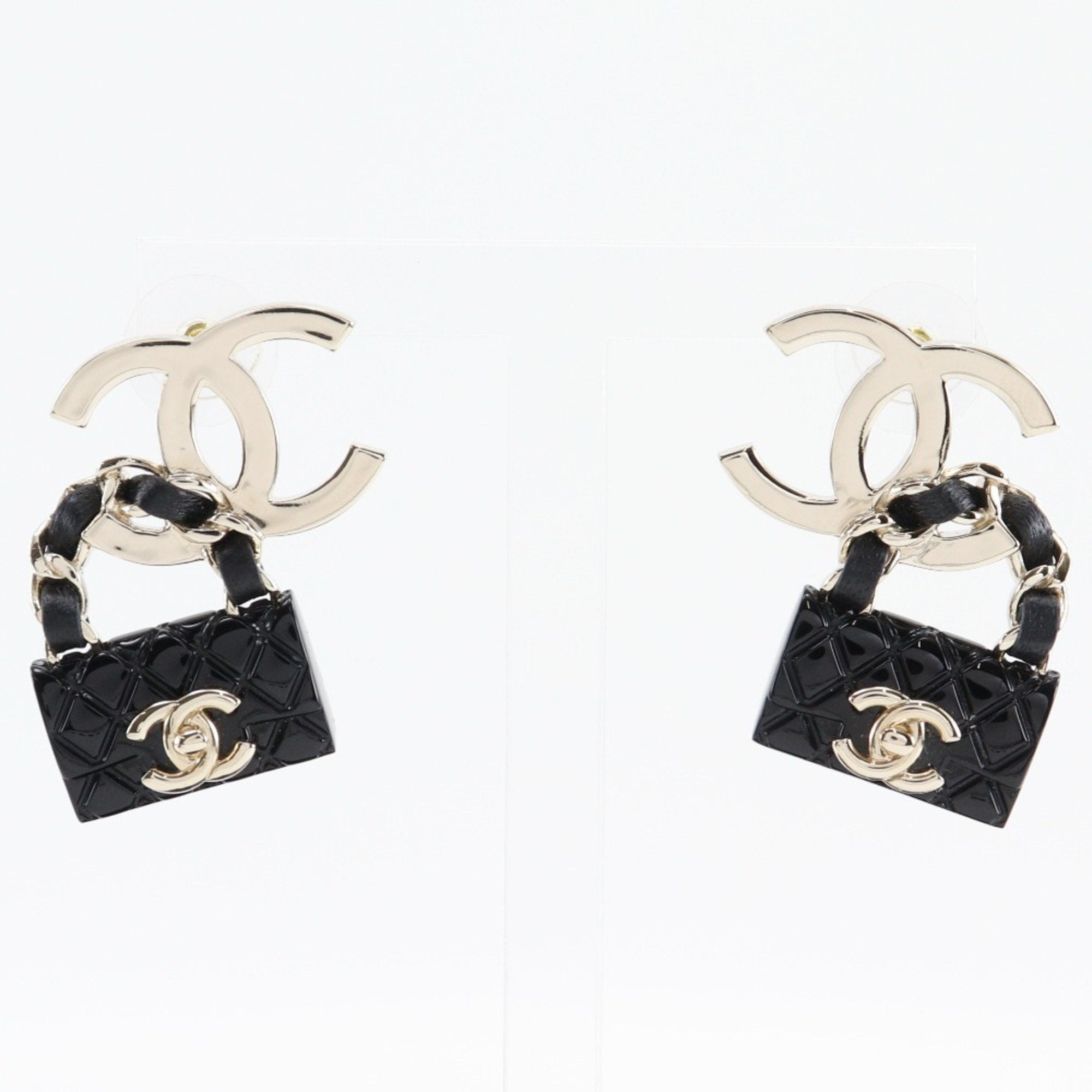 CC Logo Earrings Silver-Tone Metal