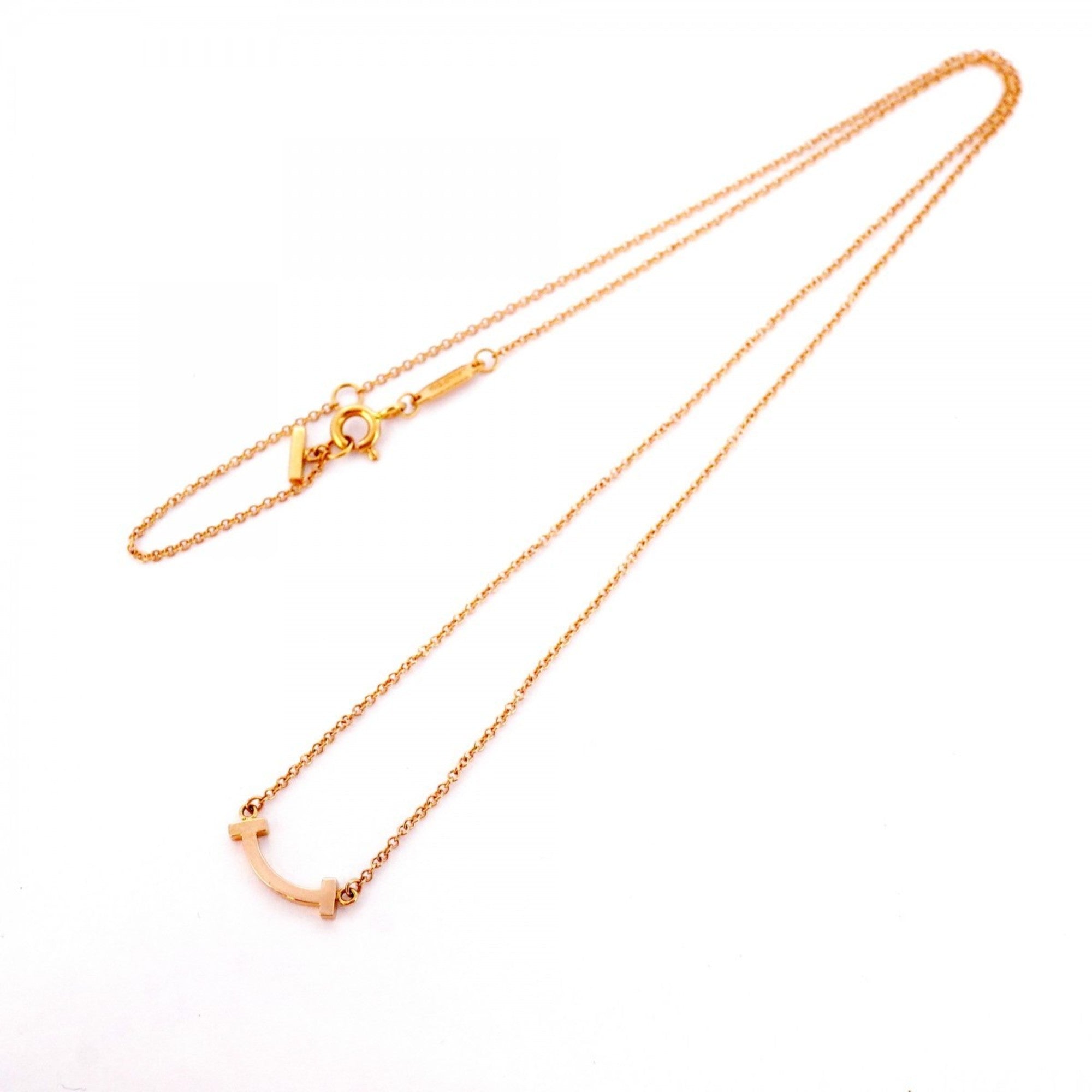 T Smile Mini Pendant Necklace 18K Rose Gold