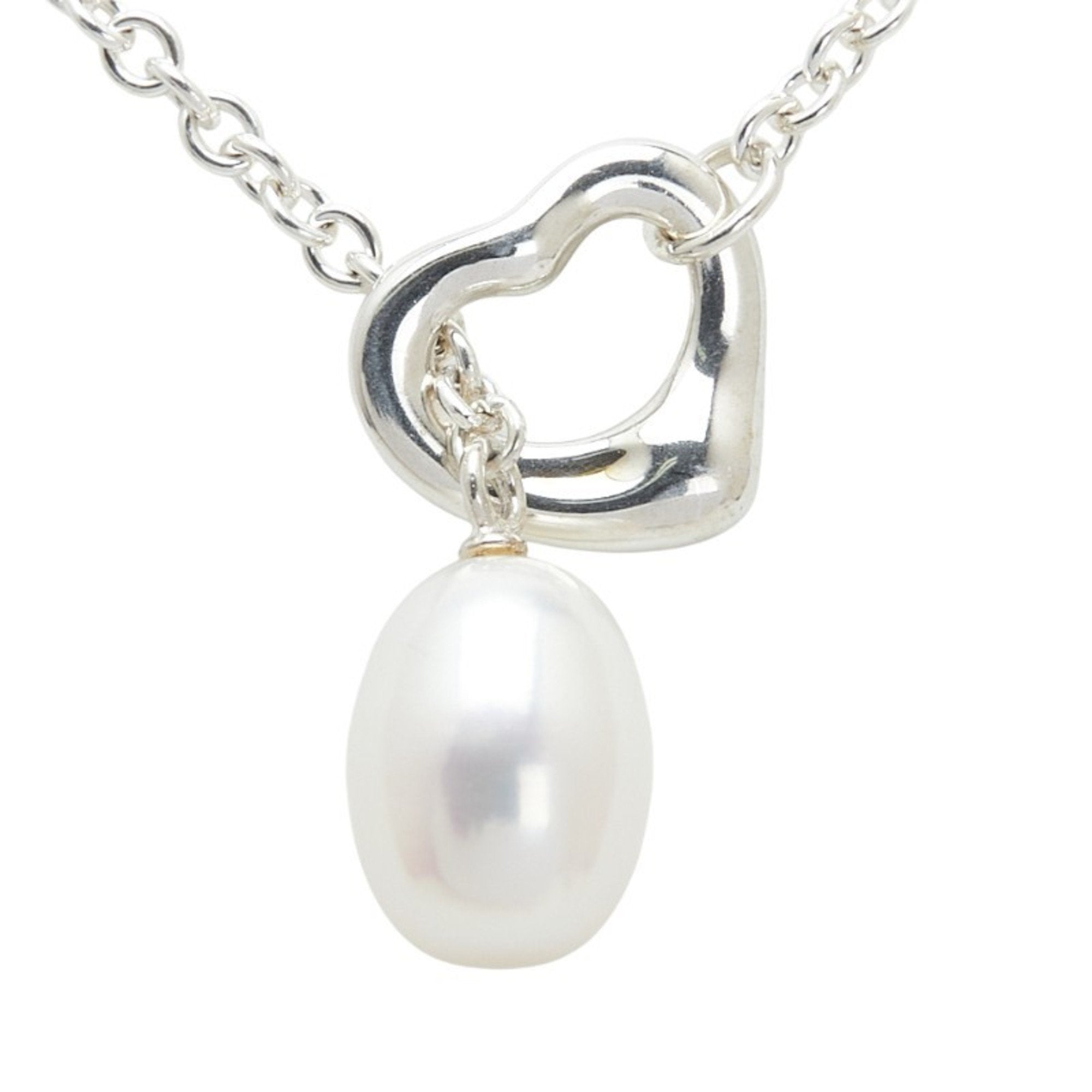 Open Heart Pendant Necklace Sterling Silver 19mm