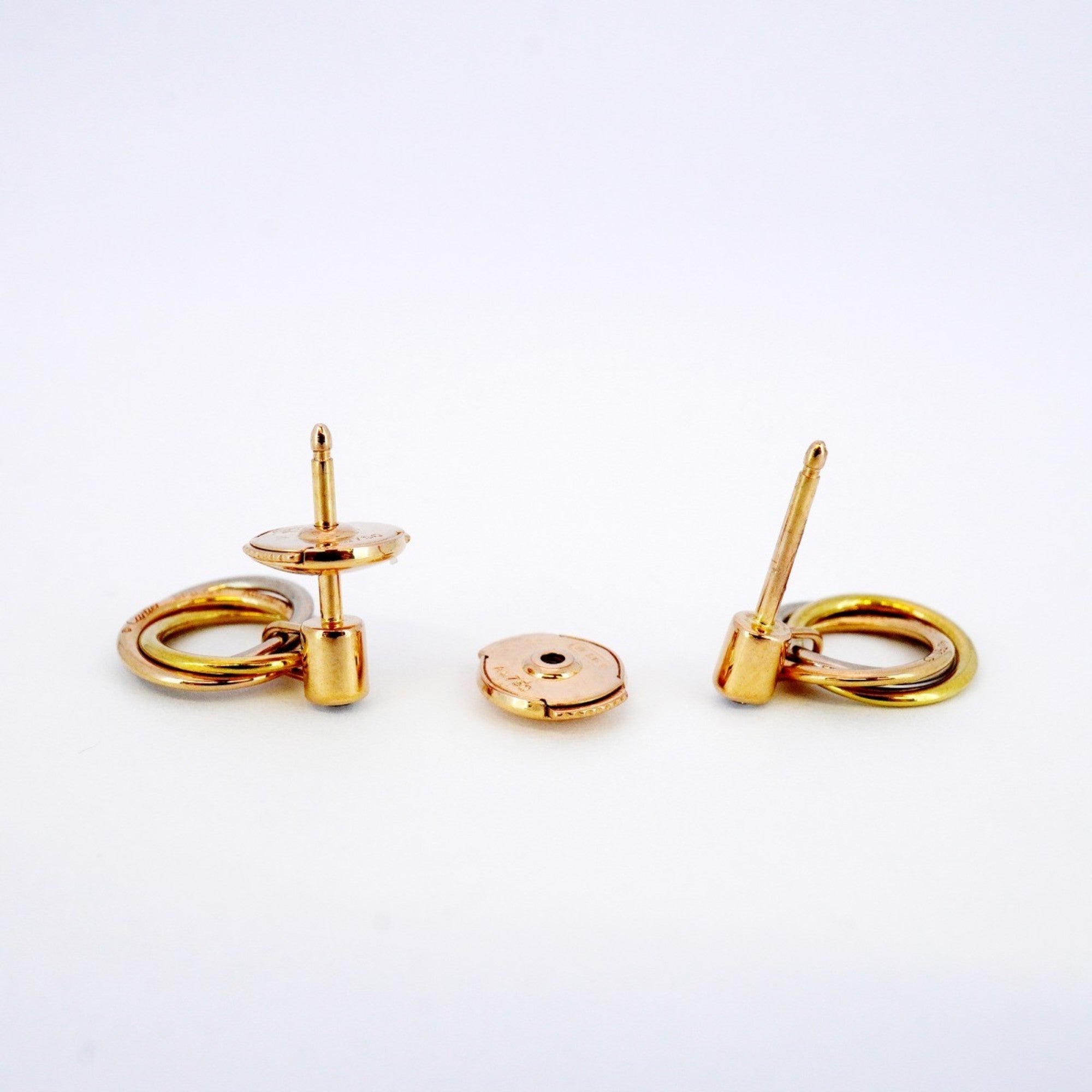Trinity Earrings 18K Tricolor Gold