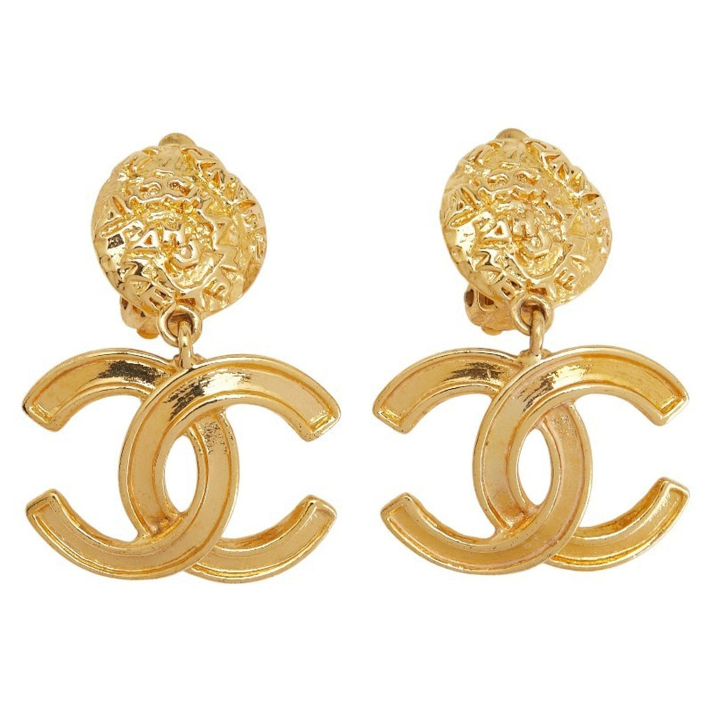 CC Logo Clip-On Earrings Metal Gold-Tone Metal