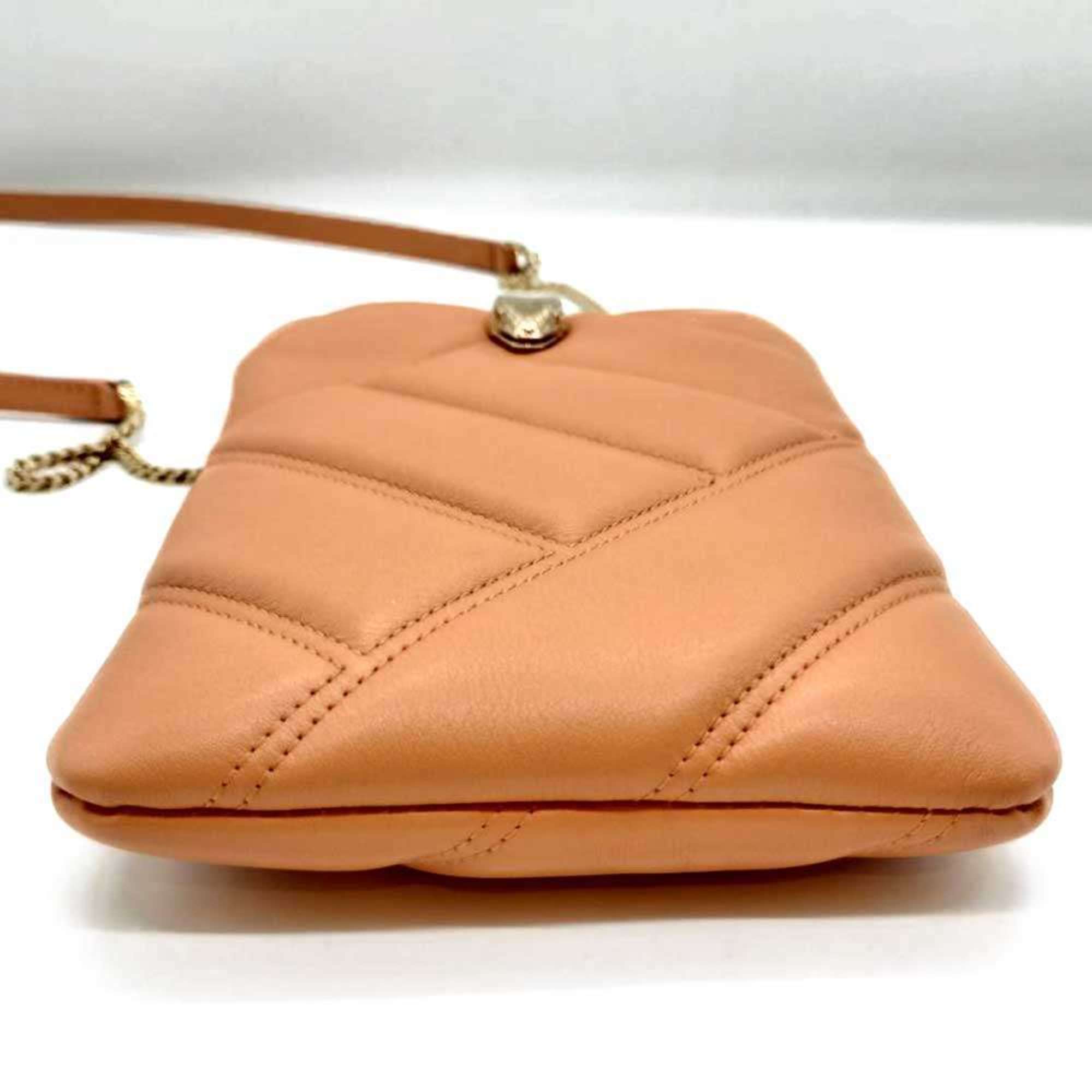 Serpenti Cabochon Phone Holder on Chain Diagonal Quilted Leather