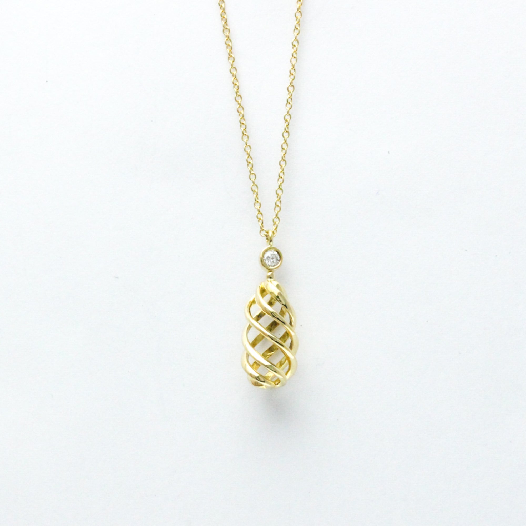 Luce Pendant Necklace 18K Yellow Gold Mini with Diamond
