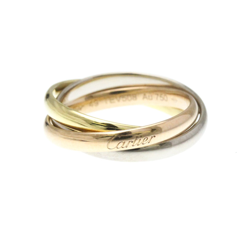 Vendome Louis Cartier Band Ring 18K Tricolor Gold