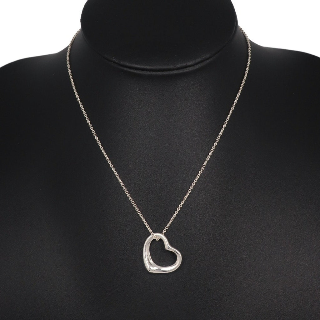 Open Heart Pendant Necklace Sterling Silver 21mm
