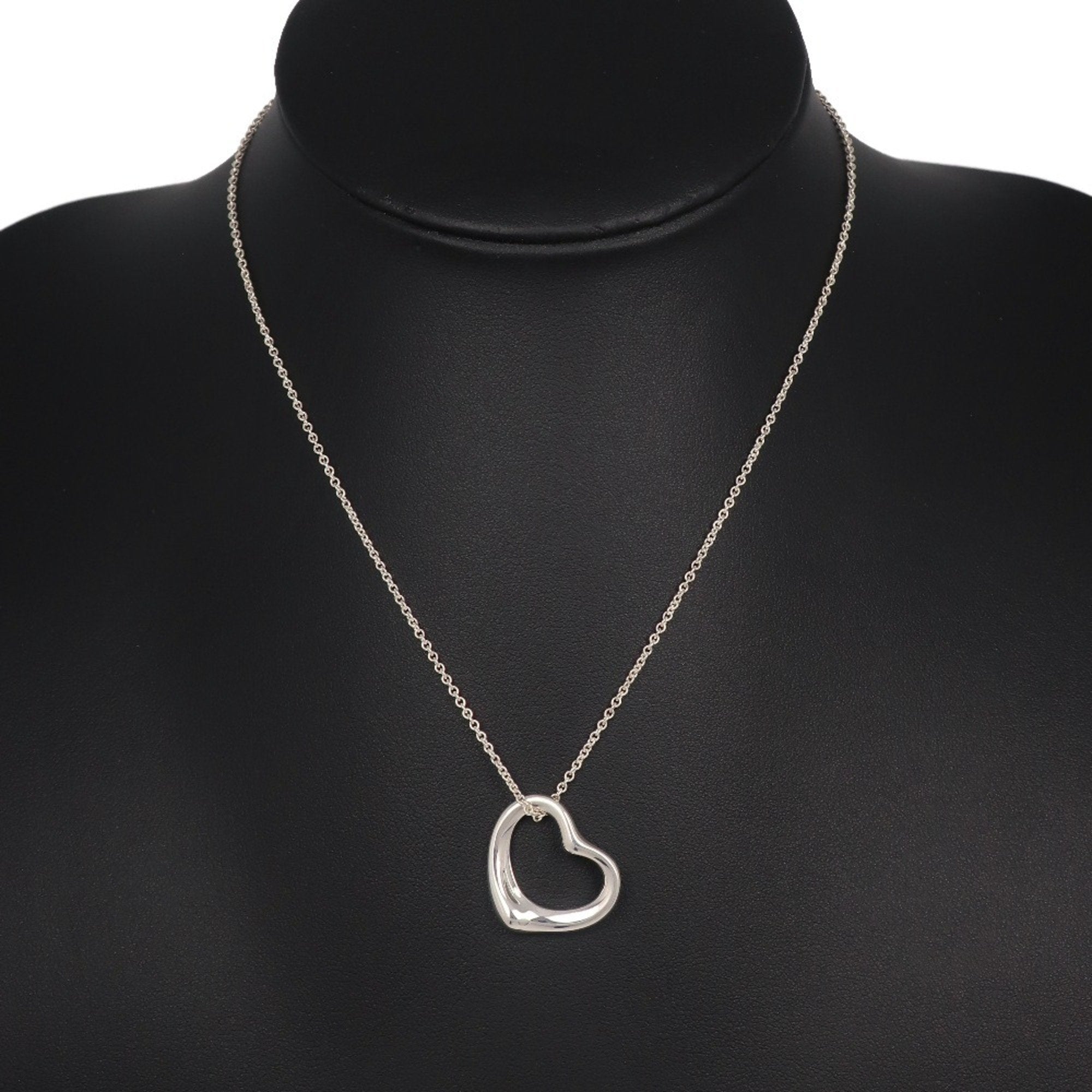 Open Heart Pendant Necklace Sterling Silver 21mm