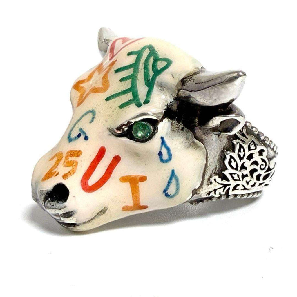 Anger Forest Bull's Head Ring Sterling Silver