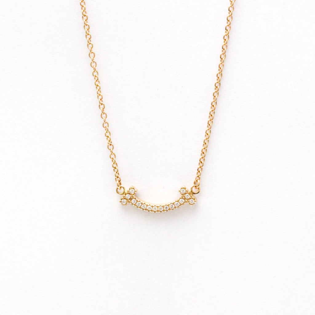 Smile Pendant Necklace 18K Rose Gold with Diamond