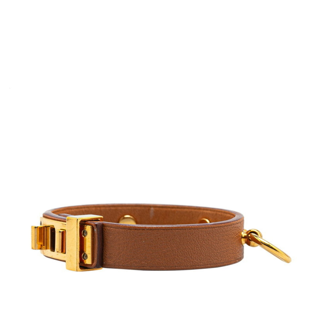 Bracelet Leather Brown and Gold