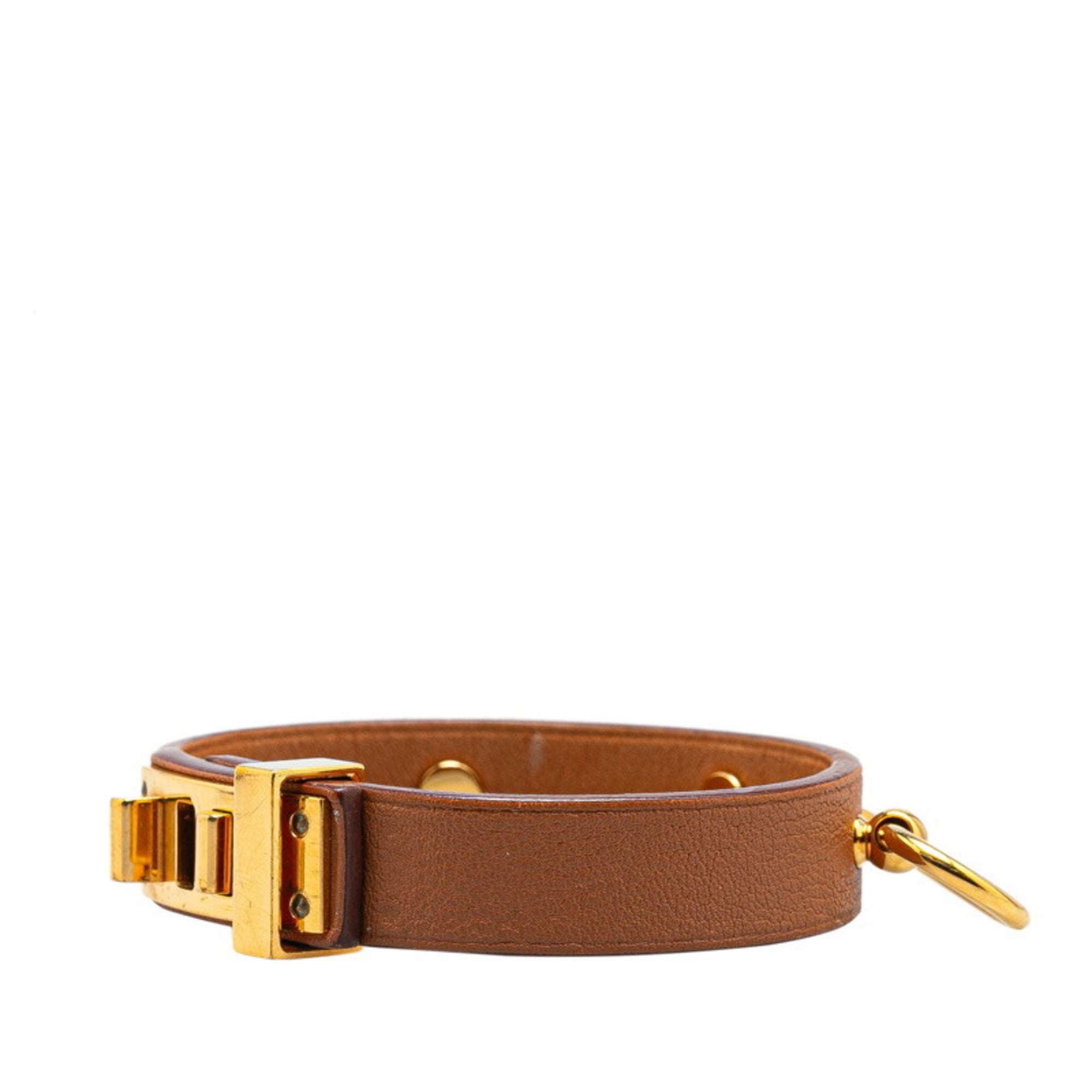 Bracelet Leather Brown and Gold
