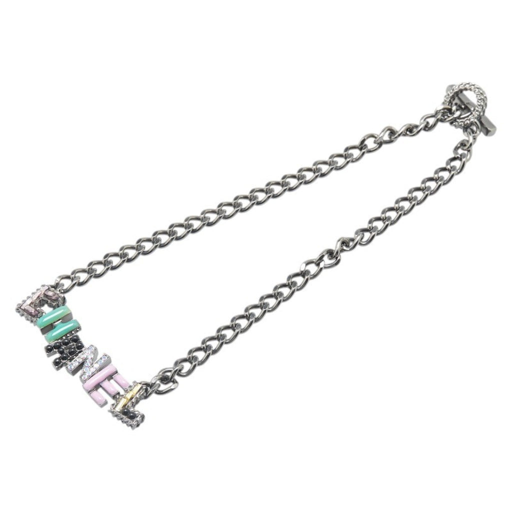 Necklace Metal and Plastic with Rhinestone