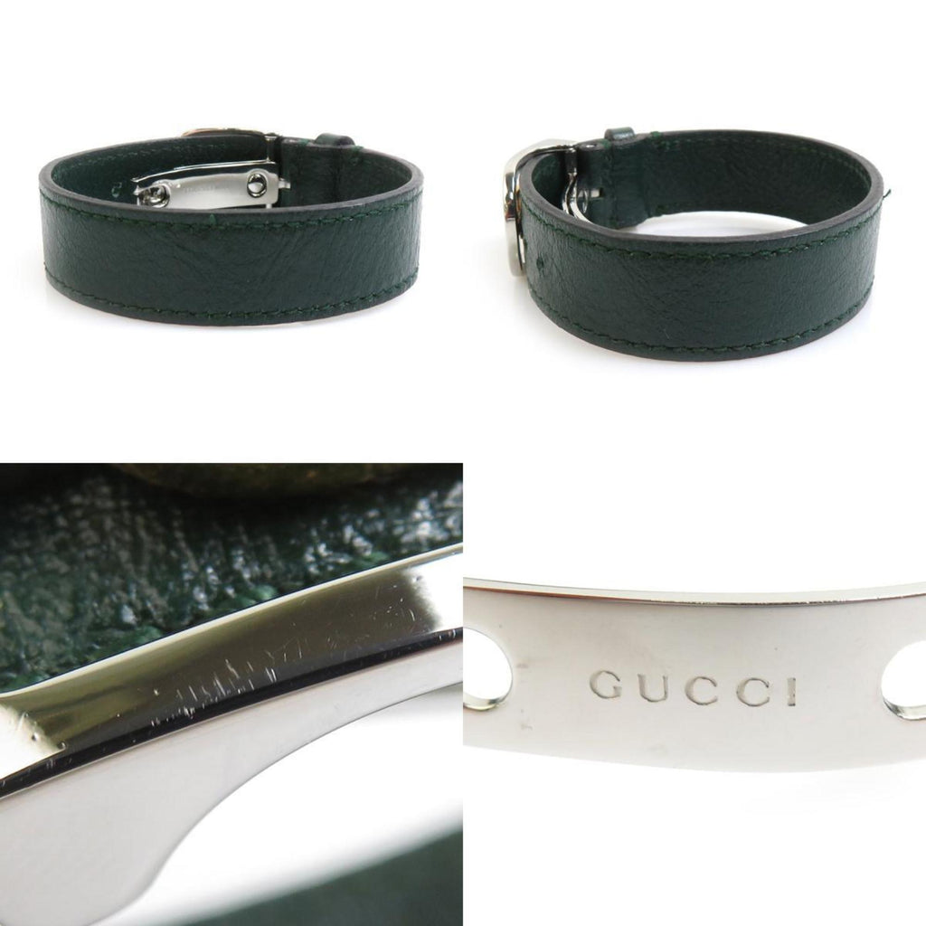 Bracelet Leather and Stainless Steel Green