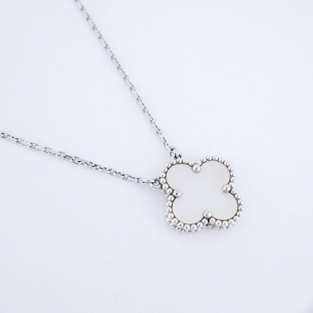 Alhambra Pendant Necklace 18K White Gold and Mother of Pearl