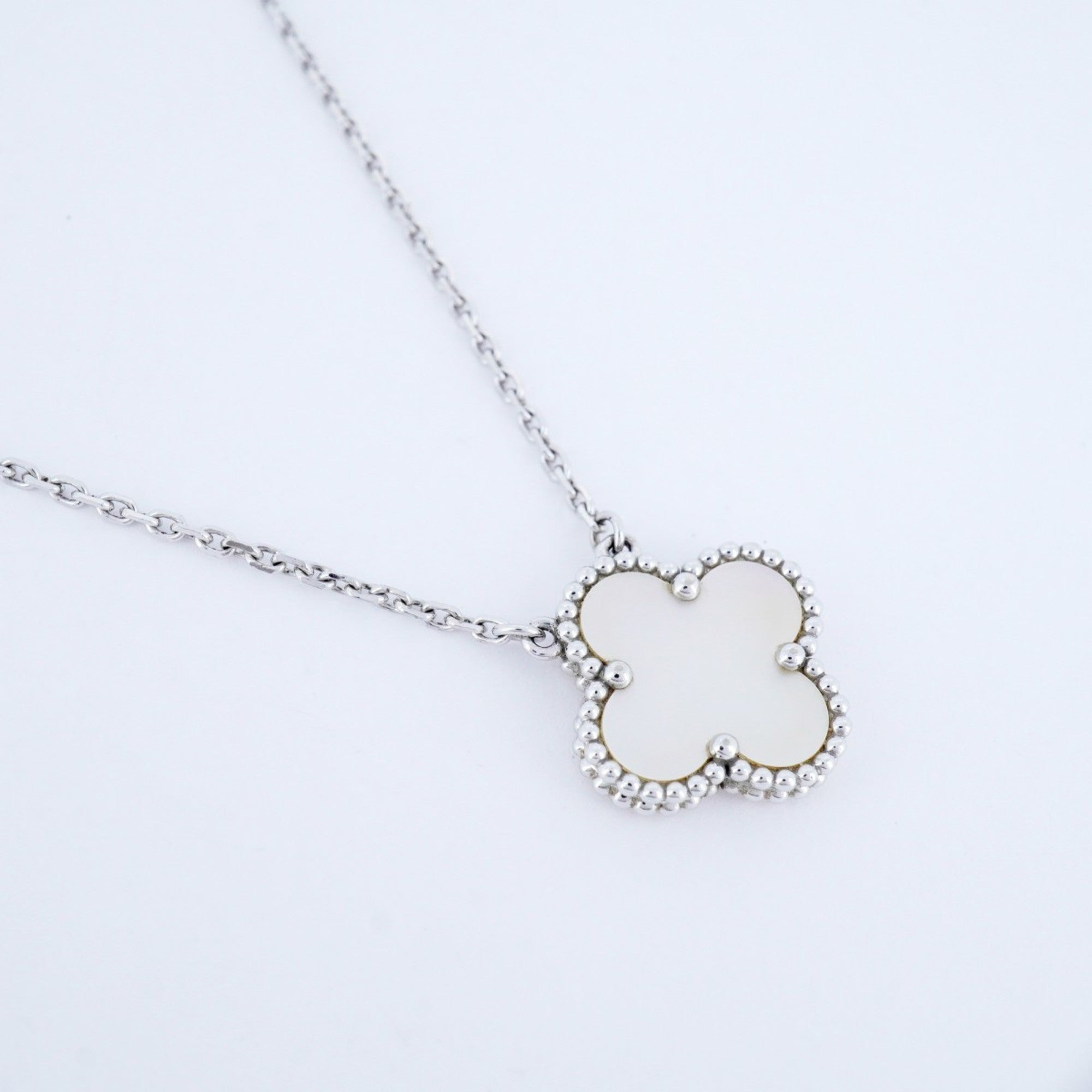 Alhambra Pendant Necklace 18K White Gold and Mother of Pearl