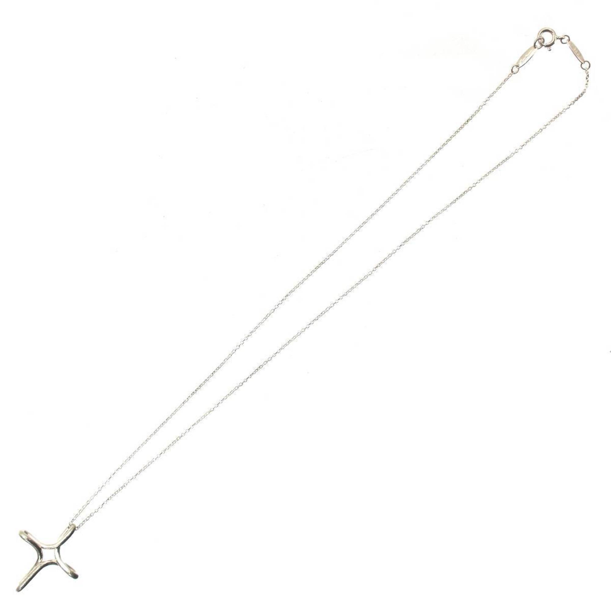 Open Cross Pendant Necklace Sterling Silver